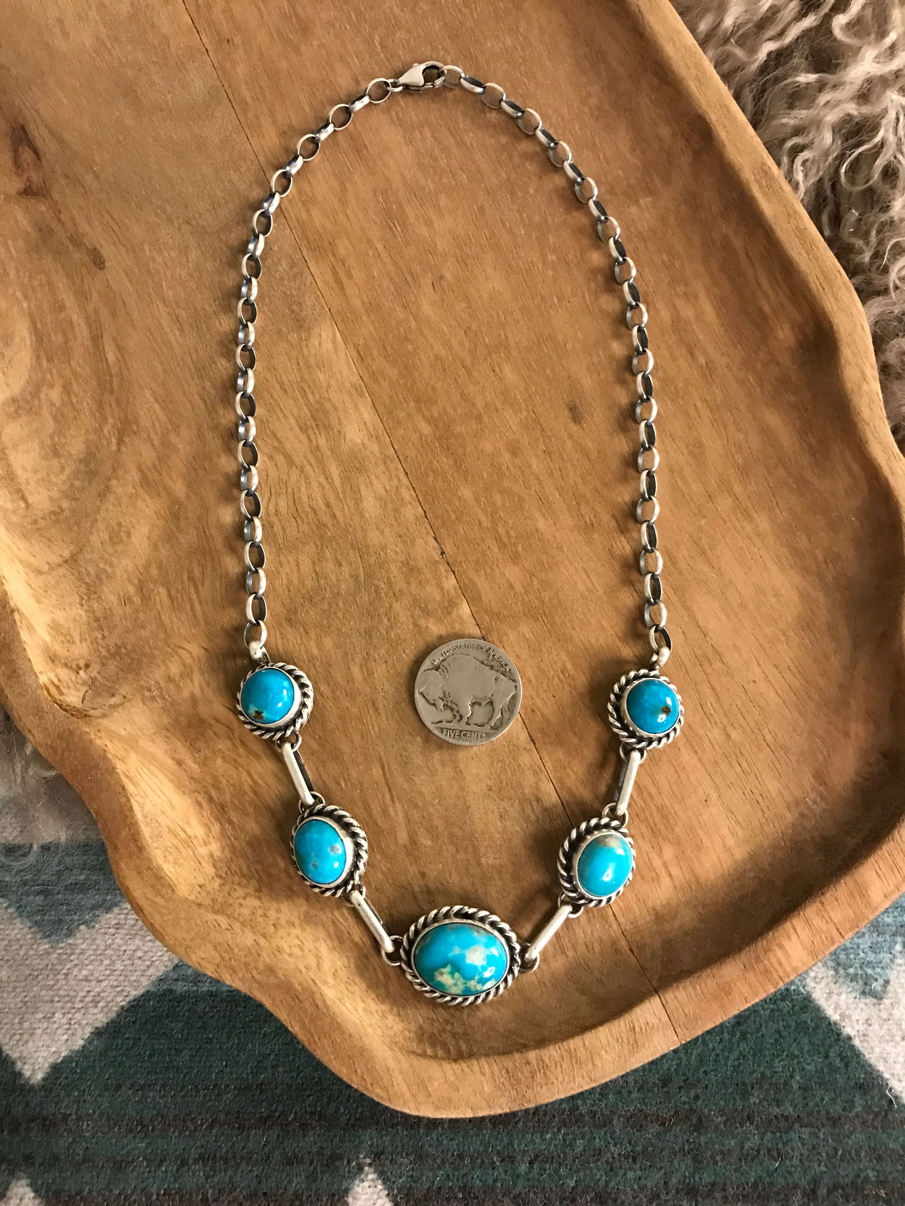 The Sutton Necklace, 8-Necklaces-Calli Co., Turquoise and Silver Jewelry, Native American Handmade, Zuni Tribe, Navajo Tribe, Brock Texas