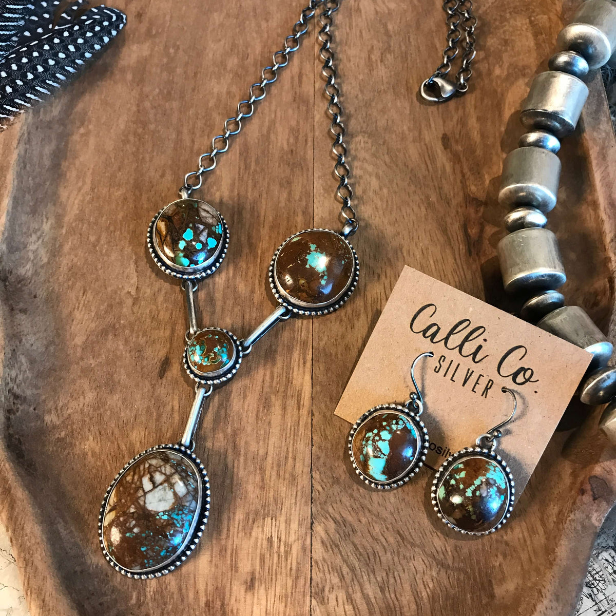 The Cross Lariat Necklace Set – Calli Co. Silver