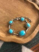 The Hamilton Link Bracelet, 3-Bracelets & Cuffs-Calli Co., Turquoise and Silver Jewelry, Native American Handmade, Zuni Tribe, Navajo Tribe, Brock Texas