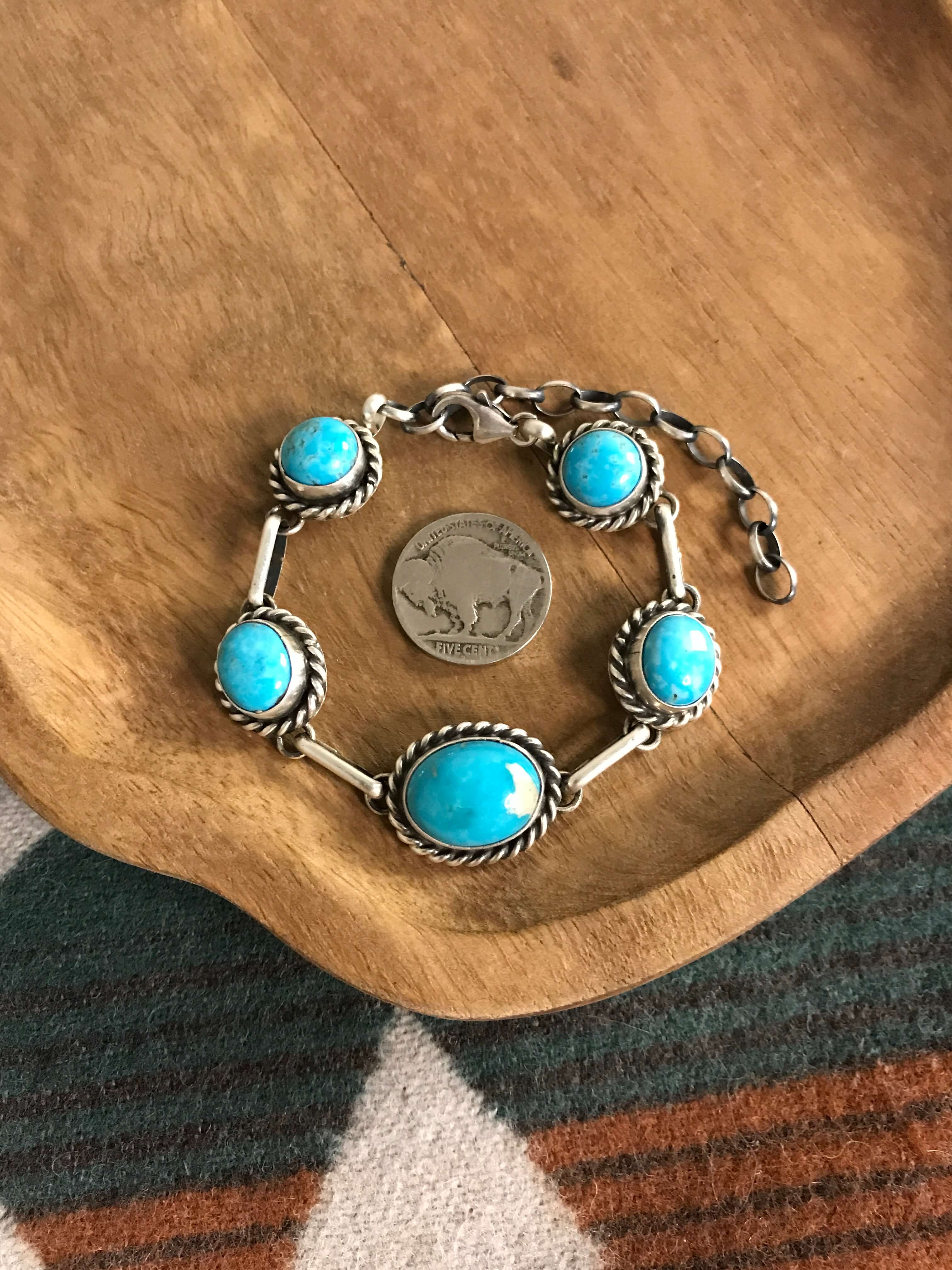The Hamilton Link Bracelet, 3-Bracelets & Cuffs-Calli Co., Turquoise and Silver Jewelry, Native American Handmade, Zuni Tribe, Navajo Tribe, Brock Texas