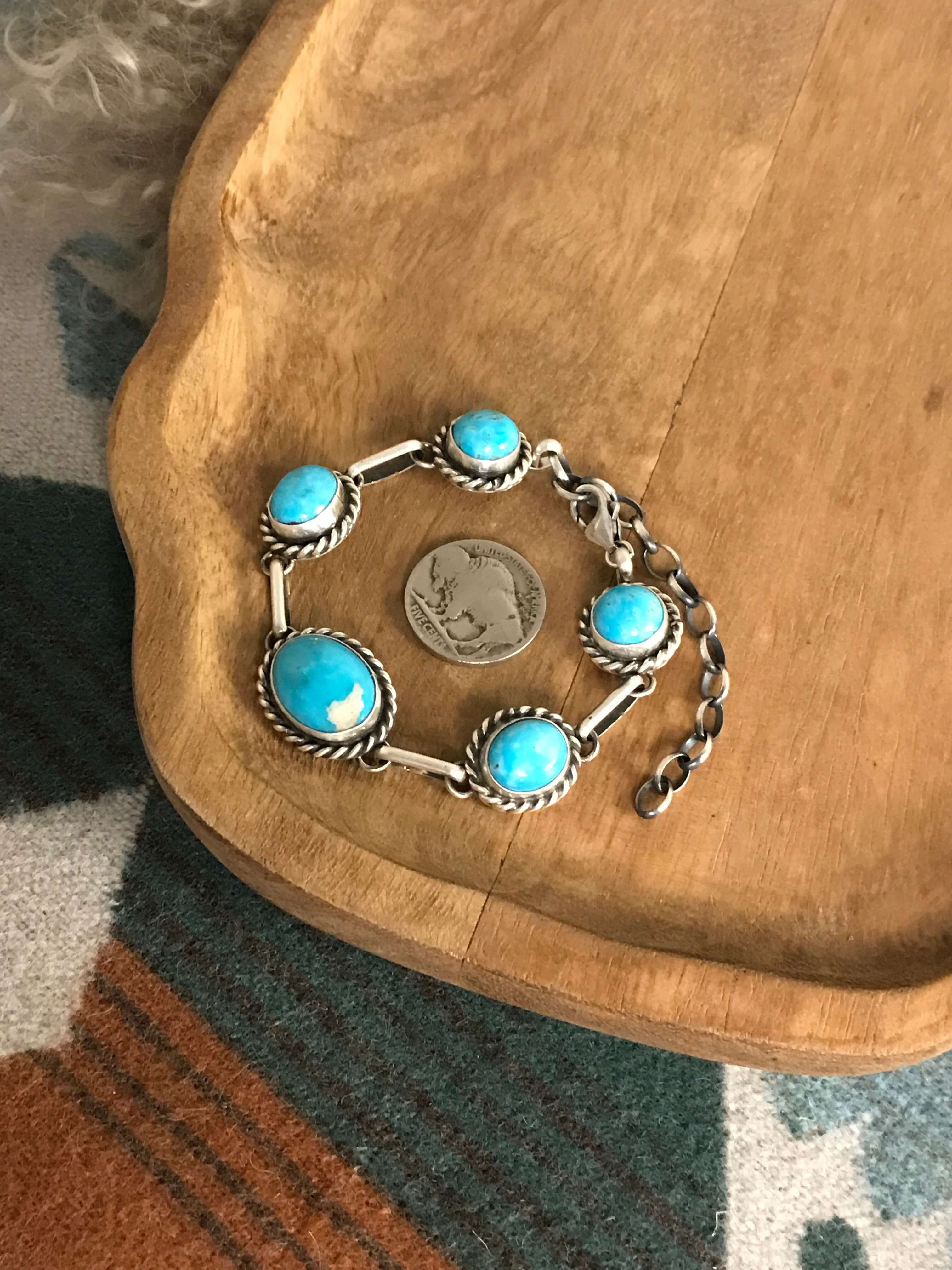 The Hamilton Link Bracelet, 3-Bracelets & Cuffs-Calli Co., Turquoise and Silver Jewelry, Native American Handmade, Zuni Tribe, Navajo Tribe, Brock Texas