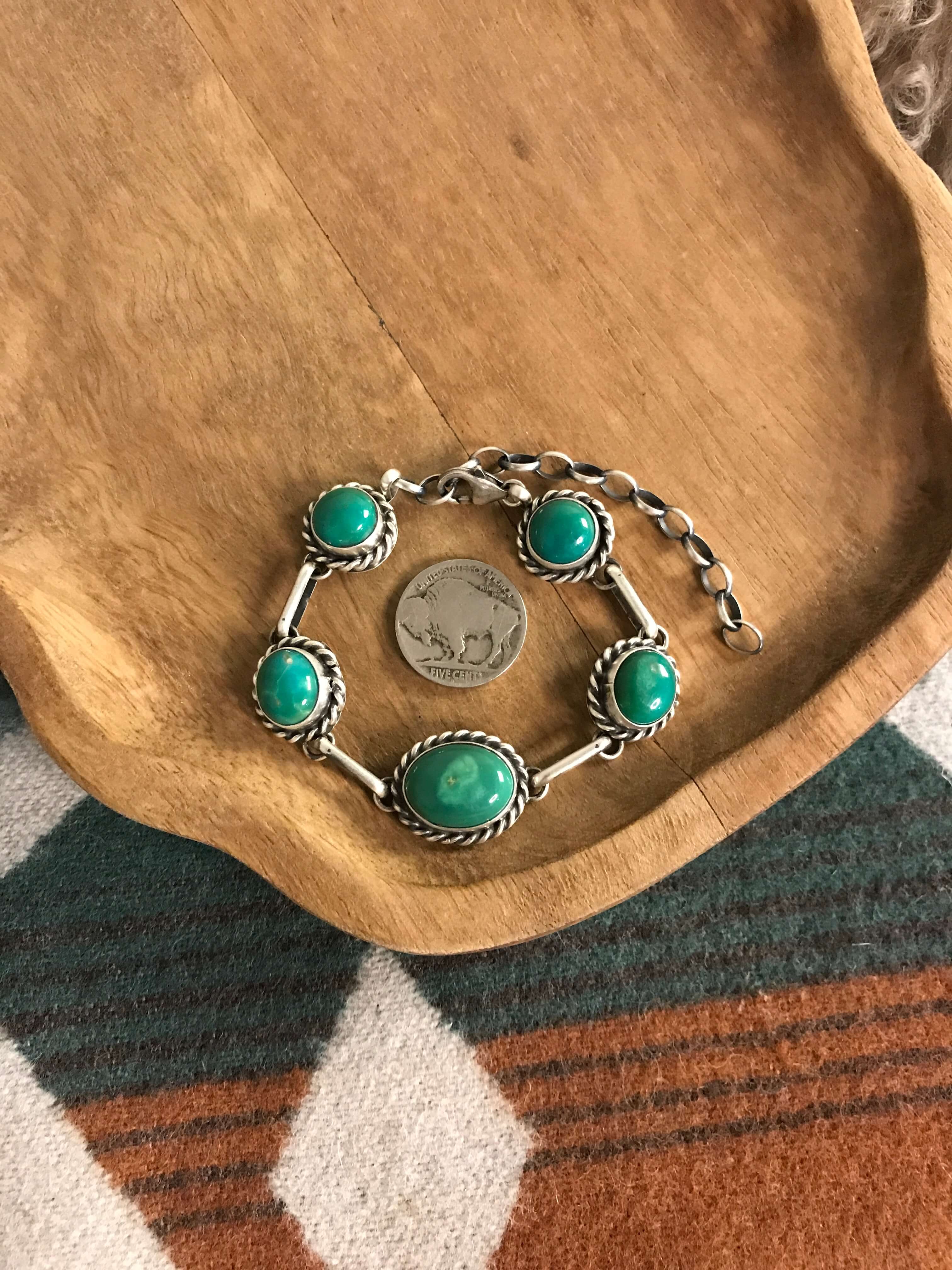 The Hamilton Link Bracelet, 6-Bracelets & Cuffs-Calli Co., Turquoise and Silver Jewelry, Native American Handmade, Zuni Tribe, Navajo Tribe, Brock Texas