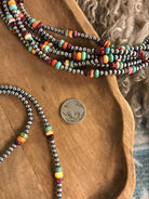 The Camden Multi Stone Necklace, 18" xx-Necklaces-Calli Co., Turquoise and Silver Jewelry, Native American Handmade, Zuni Tribe, Navajo Tribe, Brock Texas