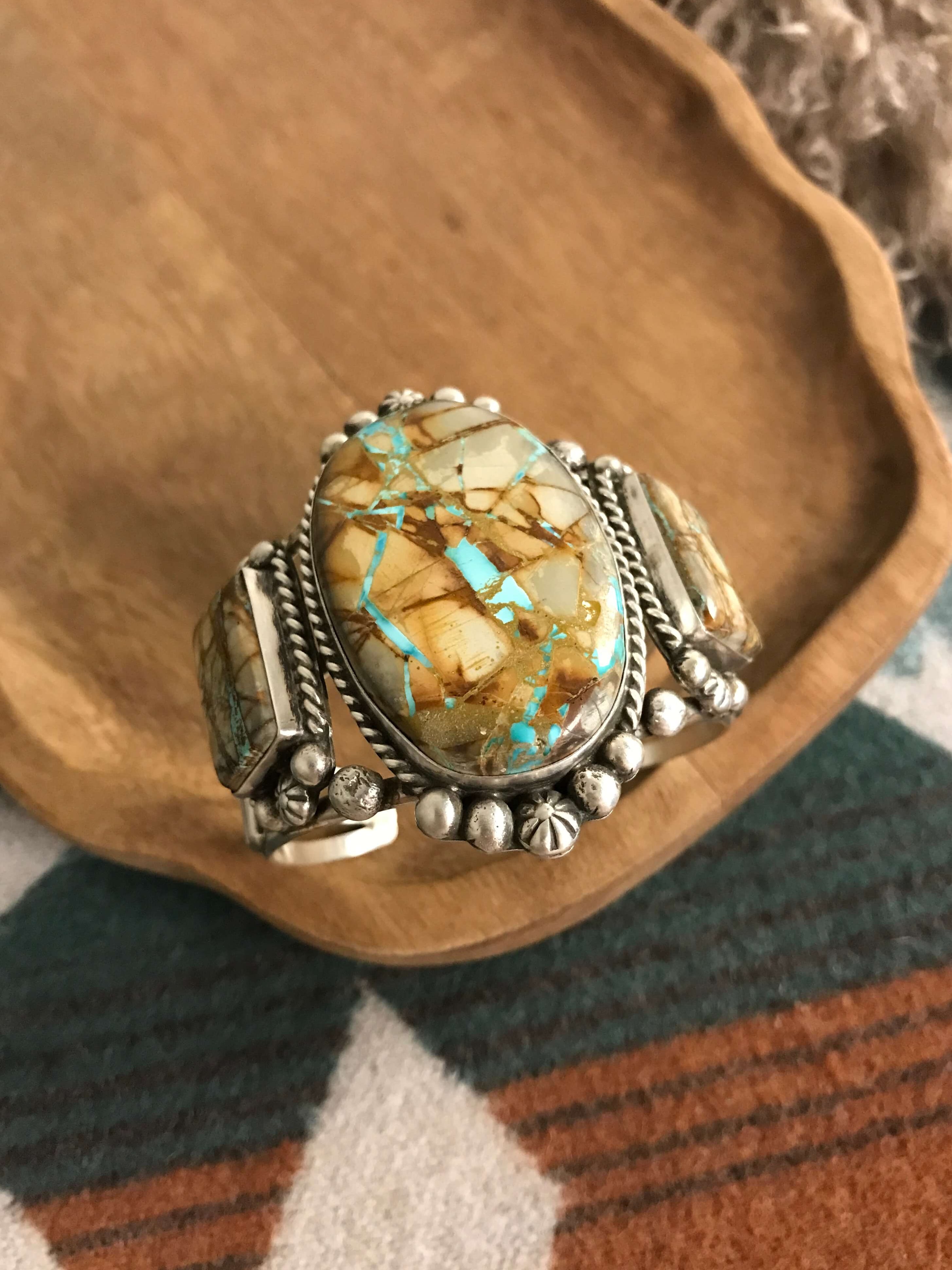 The Fredonia Turquoise Cuff, 6 xx-Bracelets & Cuffs-Calli Co., Turquoise and Silver Jewelry, Native American Handmade, Zuni Tribe, Navajo Tribe, Brock Texas