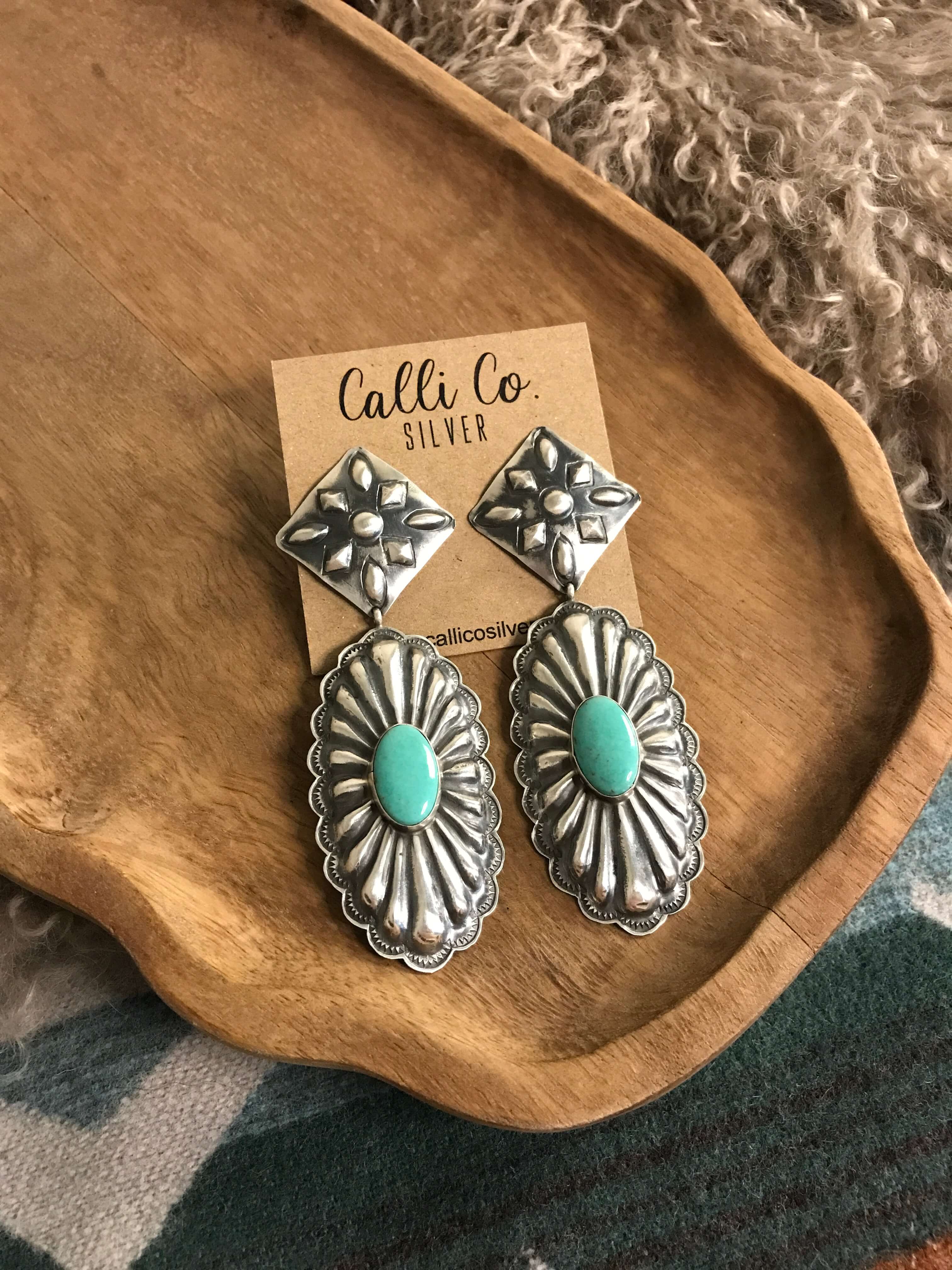 The Bonfouca Earrings, 2 xx-Earrings-Calli Co., Turquoise and Silver Jewelry, Native American Handmade, Zuni Tribe, Navajo Tribe, Brock Texas