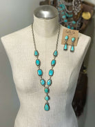 The Benson Lariat Necklace Set-Necklaces-Calli Co., Turquoise and Silver Jewelry, Native American Handmade, Zuni Tribe, Navajo Tribe, Brock Texas