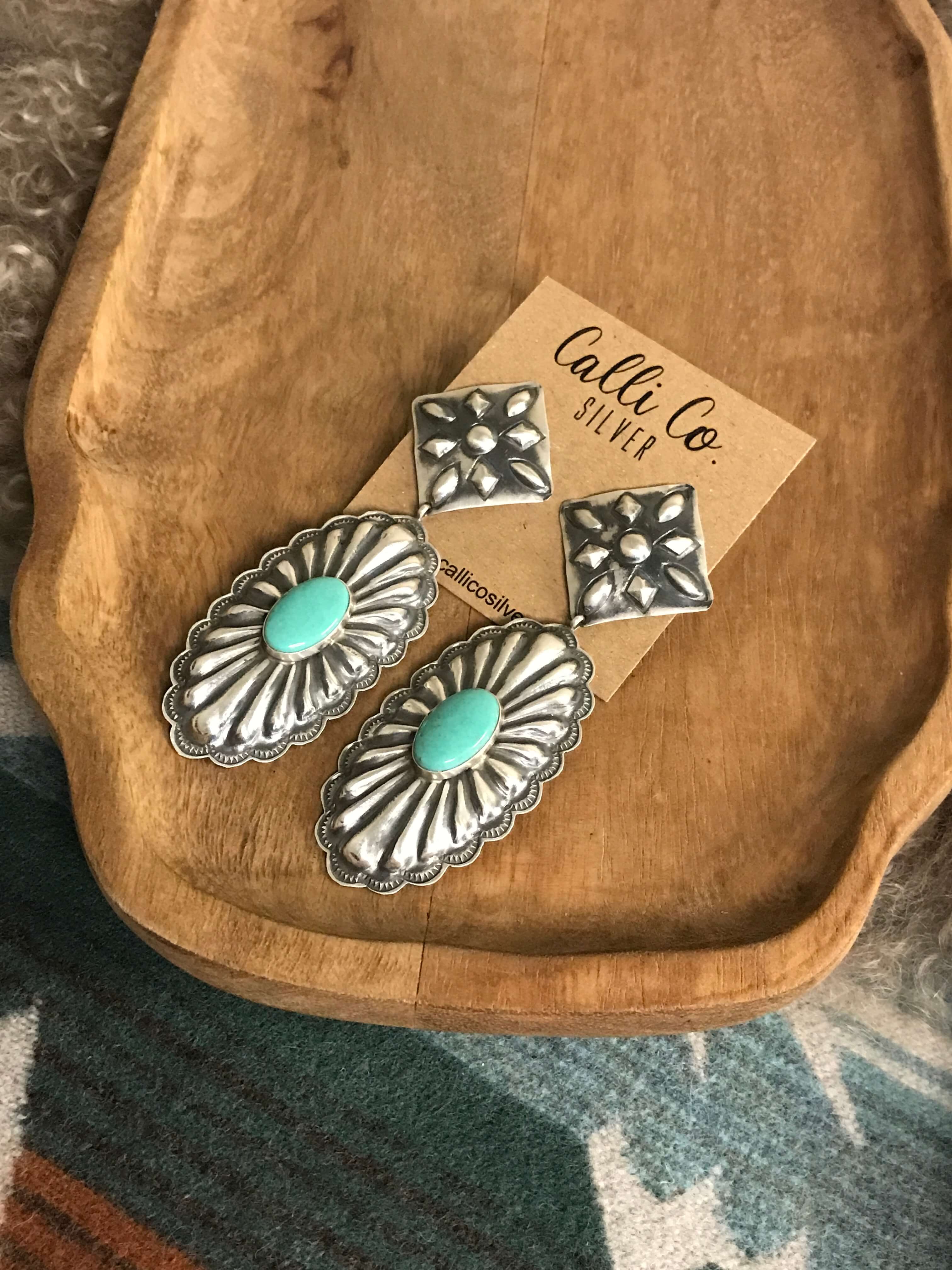 The Bonfouca Earrings, 2 xx-Earrings-Calli Co., Turquoise and Silver Jewelry, Native American Handmade, Zuni Tribe, Navajo Tribe, Brock Texas