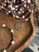 The Maizey Pink Conch Stretch Bracelet xx-Bracelets & Cuffs-Calli Co., Turquoise and Silver Jewelry, Native American Handmade, Zuni Tribe, Navajo Tribe, Brock Texas