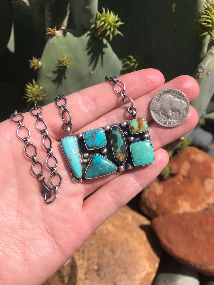 The Picasso Necklace, 2-Necklaces-Calli Co., Turquoise and Silver Jewelry, Native American Handmade, Zuni Tribe, Navajo Tribe, Brock Texas