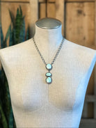 The Levita Lariat Necklace, 1-Necklaces-Calli Co., Turquoise and Silver Jewelry, Native American Handmade, Zuni Tribe, Navajo Tribe, Brock Texas
