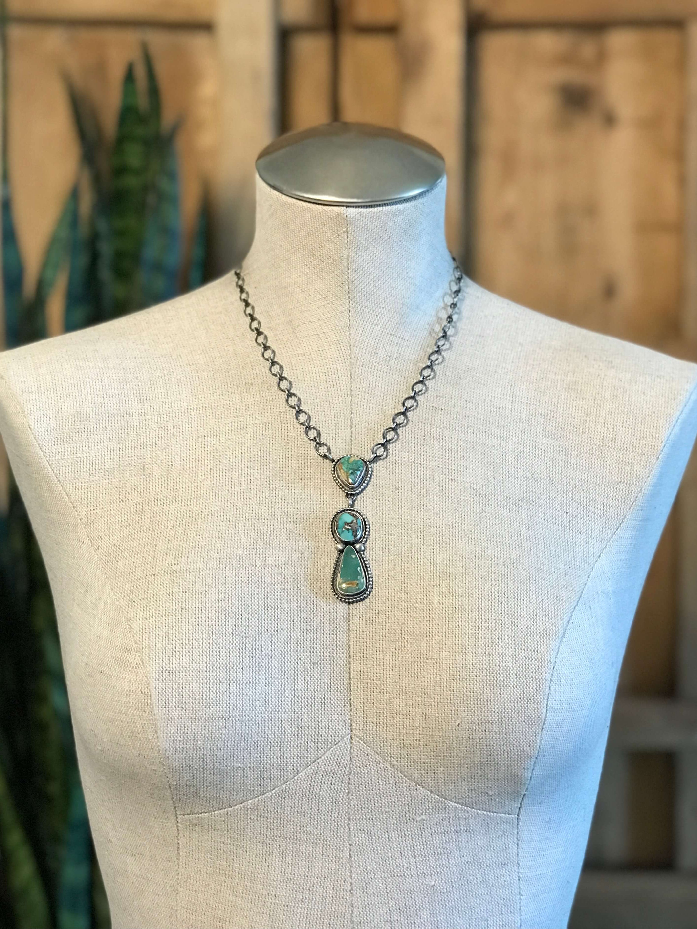 The Levita Lariat Necklace, 2 xx-Necklaces-Calli Co., Turquoise and Silver Jewelry, Native American Handmade, Zuni Tribe, Navajo Tribe, Brock Texas
