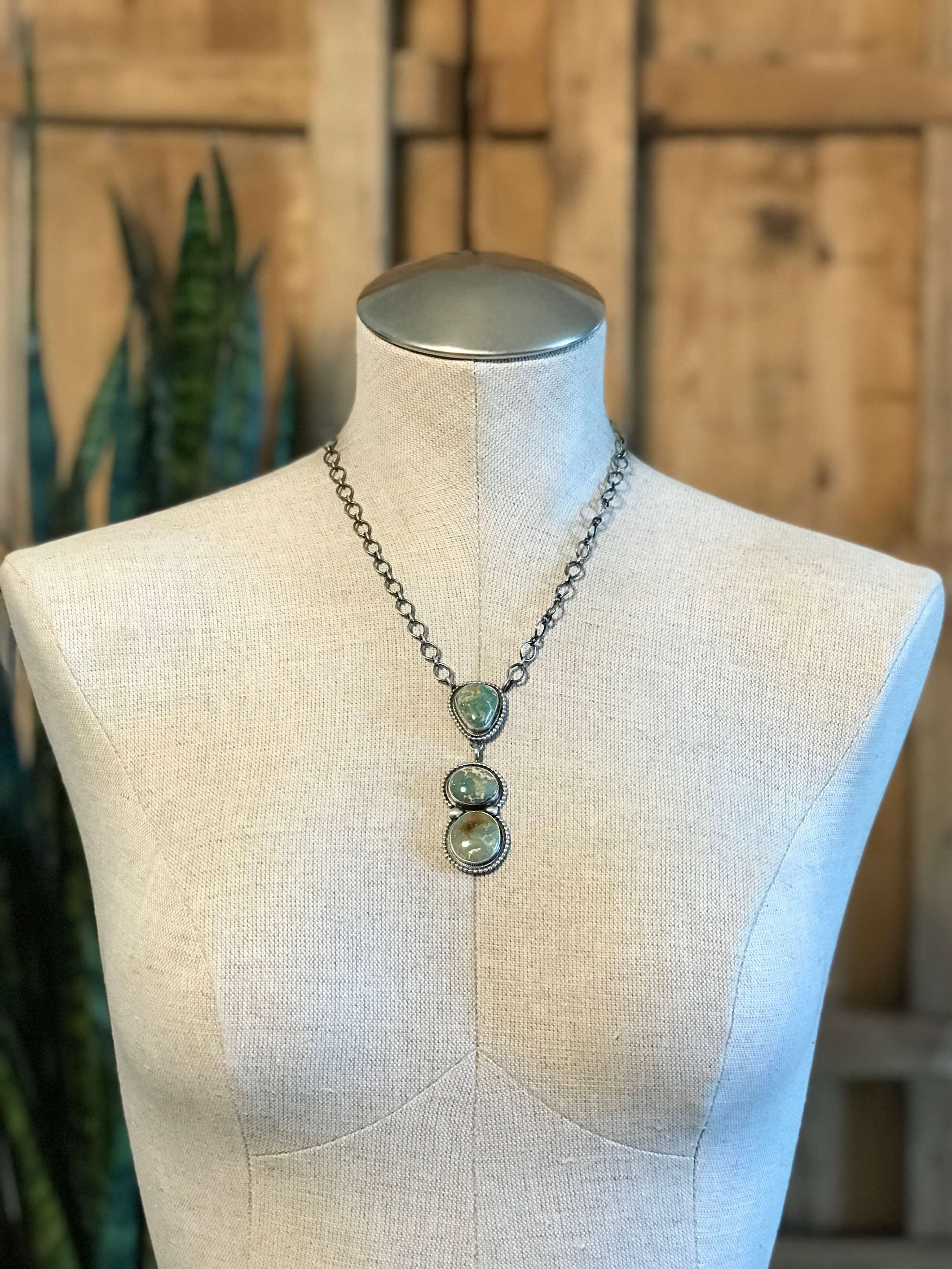 The Levita Lariat Necklace, 3-Necklaces-Calli Co., Turquoise and Silver Jewelry, Native American Handmade, Zuni Tribe, Navajo Tribe, Brock Texas