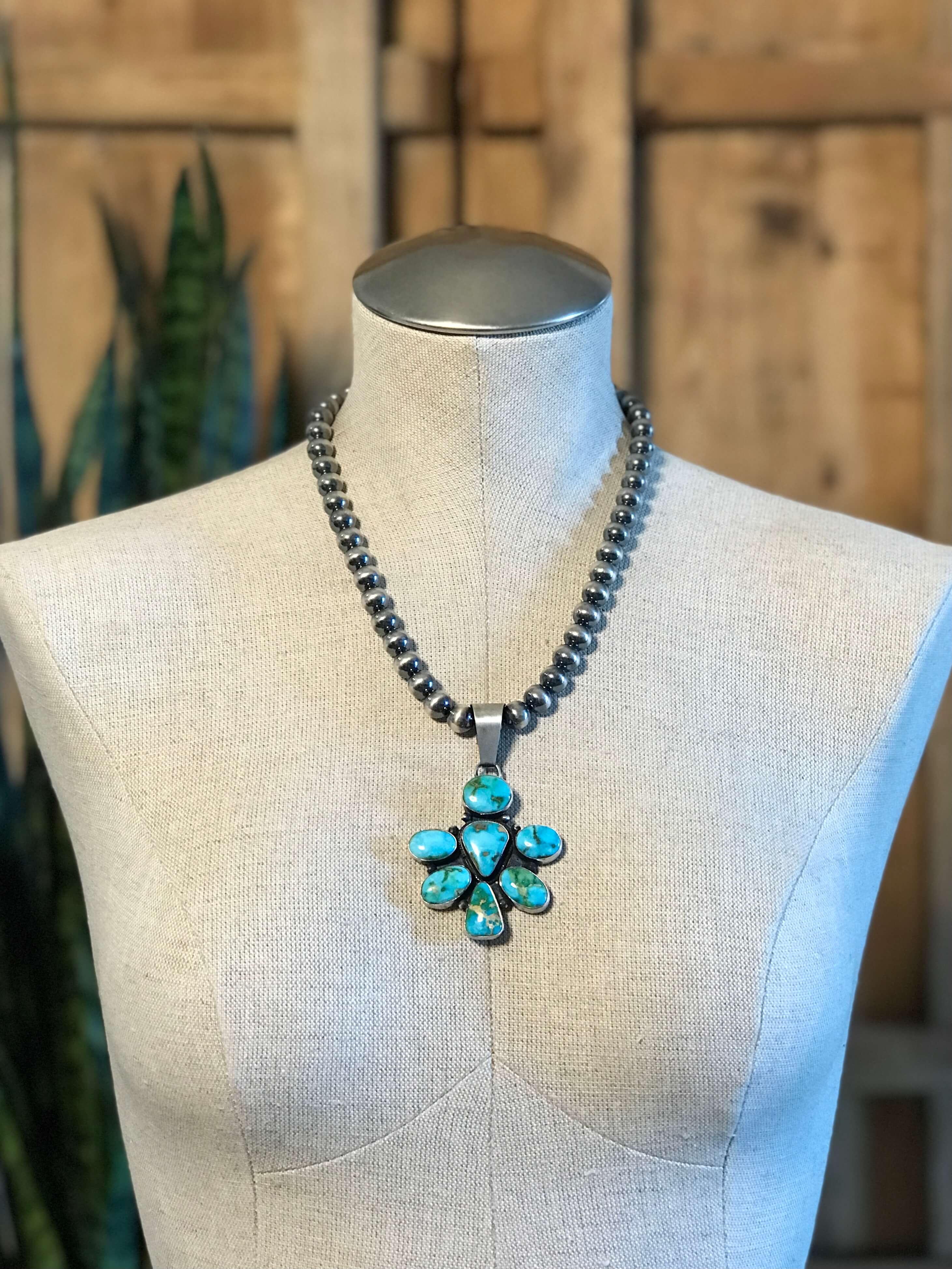 The Enow Pendant-Pendants-Calli Co., Turquoise and Silver Jewelry, Native American Handmade, Zuni Tribe, Navajo Tribe, Brock Texas