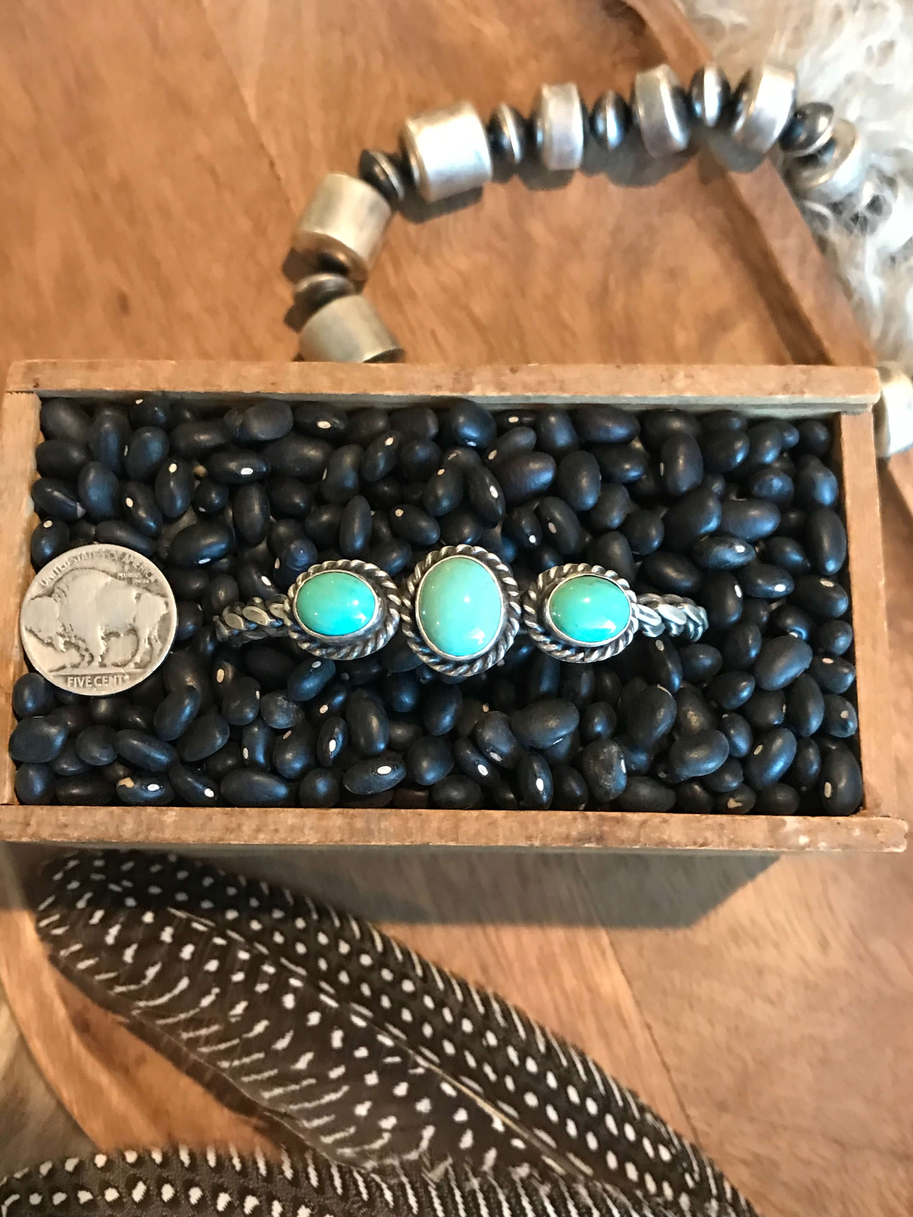 The Triple Stone Braid Cuff, 1-Bracelets & Cuffs-Calli Co., Turquoise and Silver Jewelry, Native American Handmade, Zuni Tribe, Navajo Tribe, Brock Texas