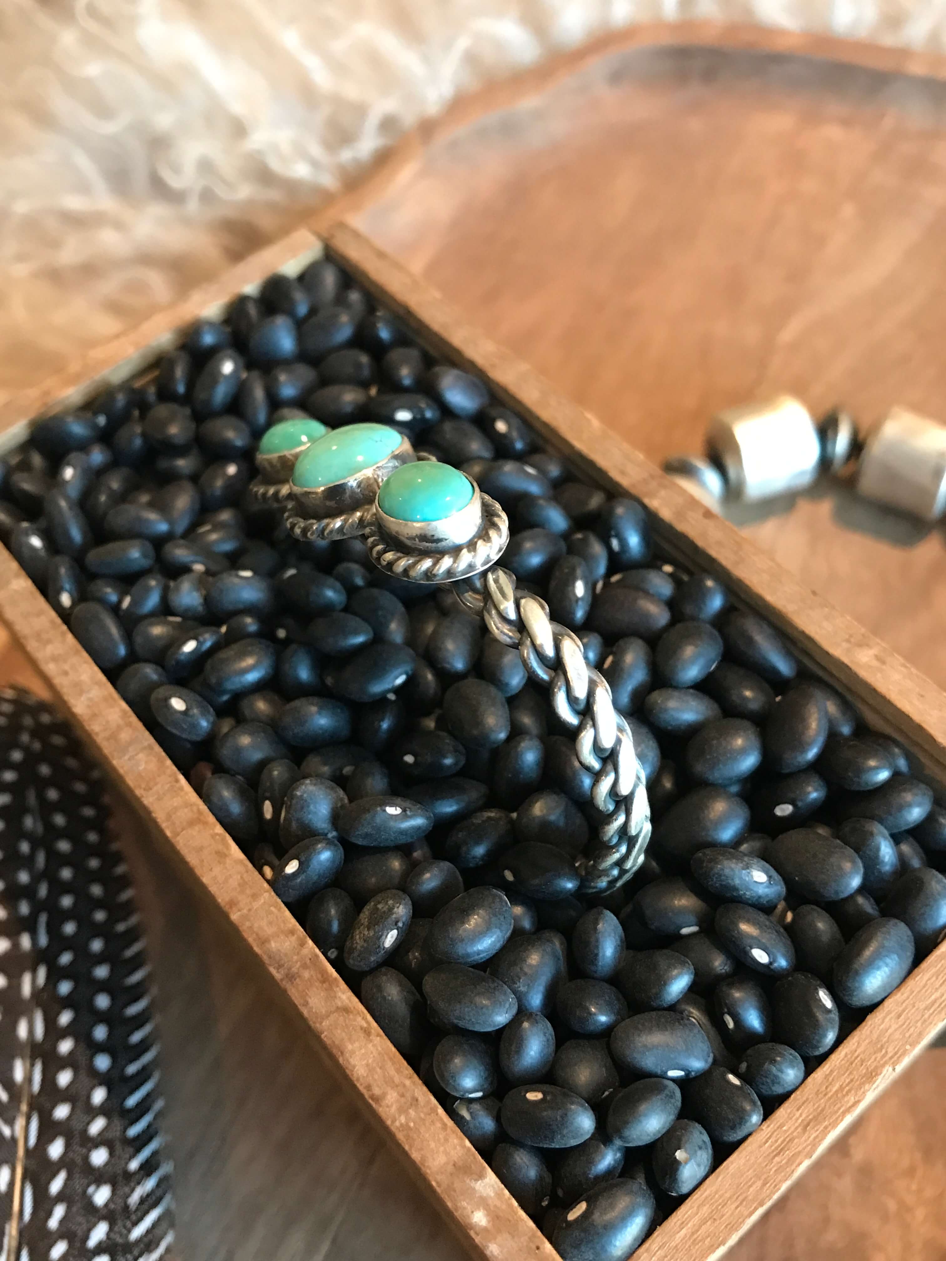 The Triple Stone Braid Cuff, 1-Bracelets & Cuffs-Calli Co., Turquoise and Silver Jewelry, Native American Handmade, Zuni Tribe, Navajo Tribe, Brock Texas