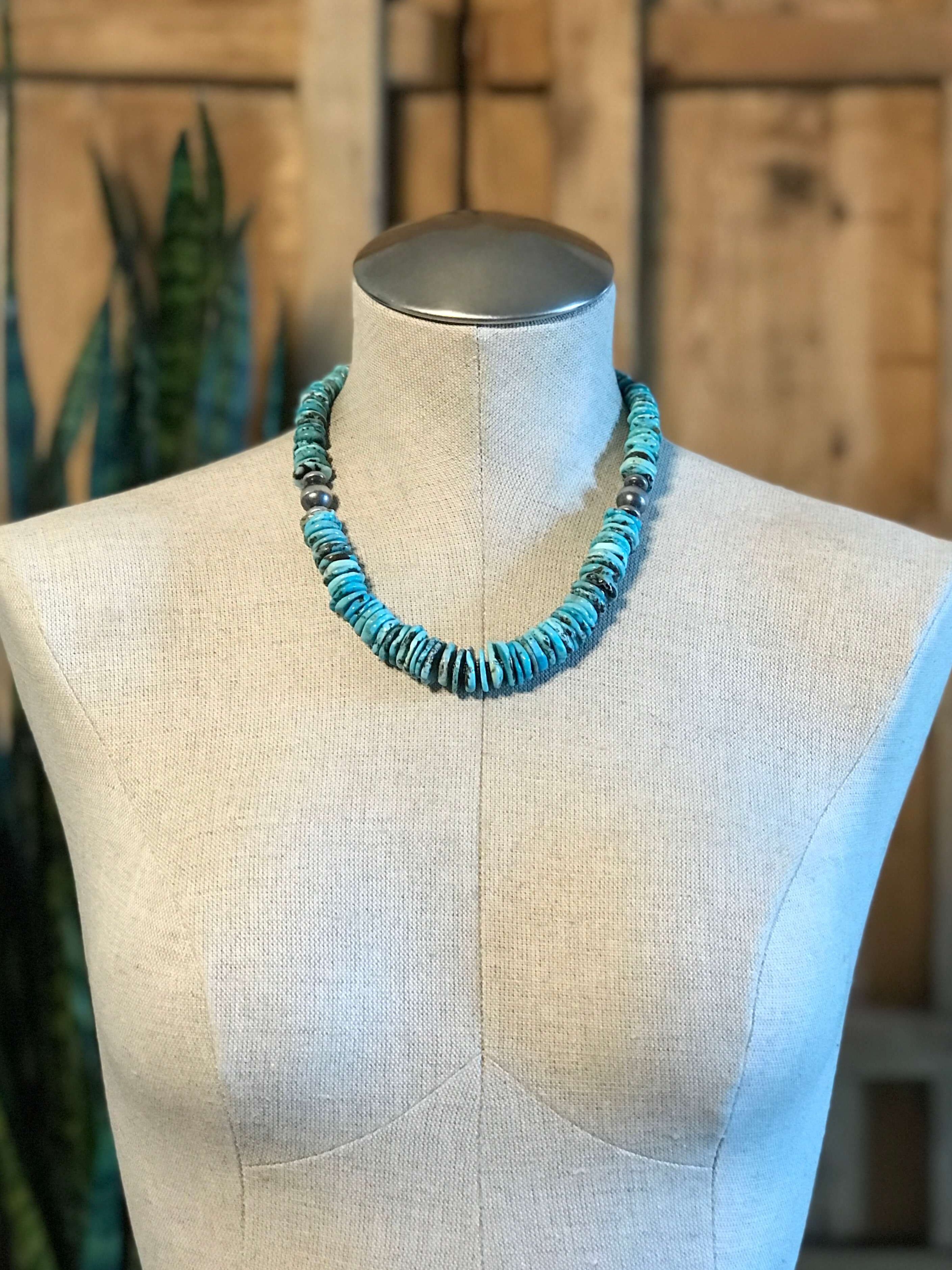The Brady 20" Stacked Necklace, 2-Necklaces-Calli Co., Turquoise and Silver Jewelry, Native American Handmade, Zuni Tribe, Navajo Tribe, Brock Texas