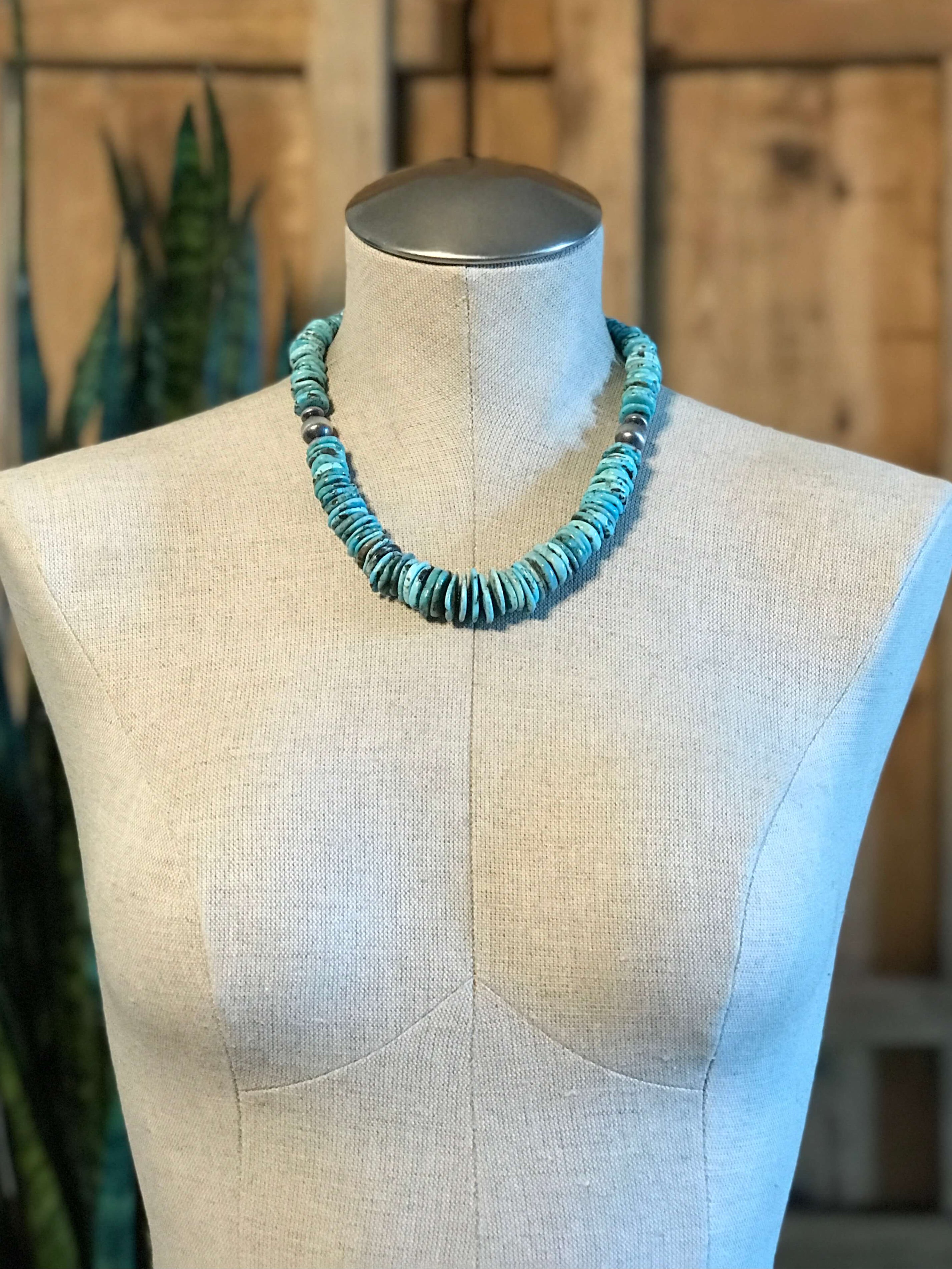 The Brady 20" Stacked Necklace, 3-Necklaces-Calli Co., Turquoise and Silver Jewelry, Native American Handmade, Zuni Tribe, Navajo Tribe, Brock Texas