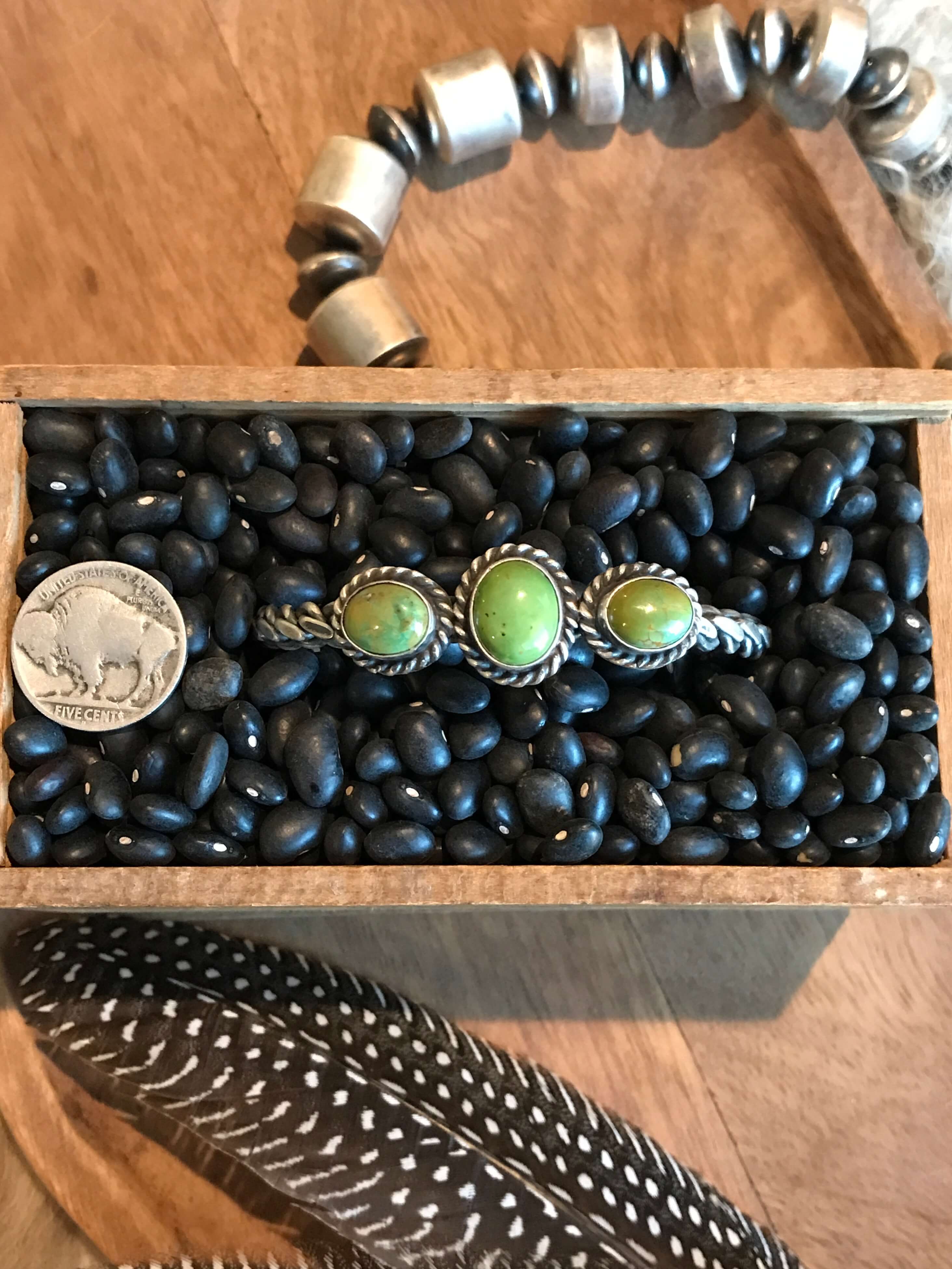 The Triple Stone Braid Cuff, 3-Bracelets & Cuffs-Calli Co., Turquoise and Silver Jewelry, Native American Handmade, Zuni Tribe, Navajo Tribe, Brock Texas