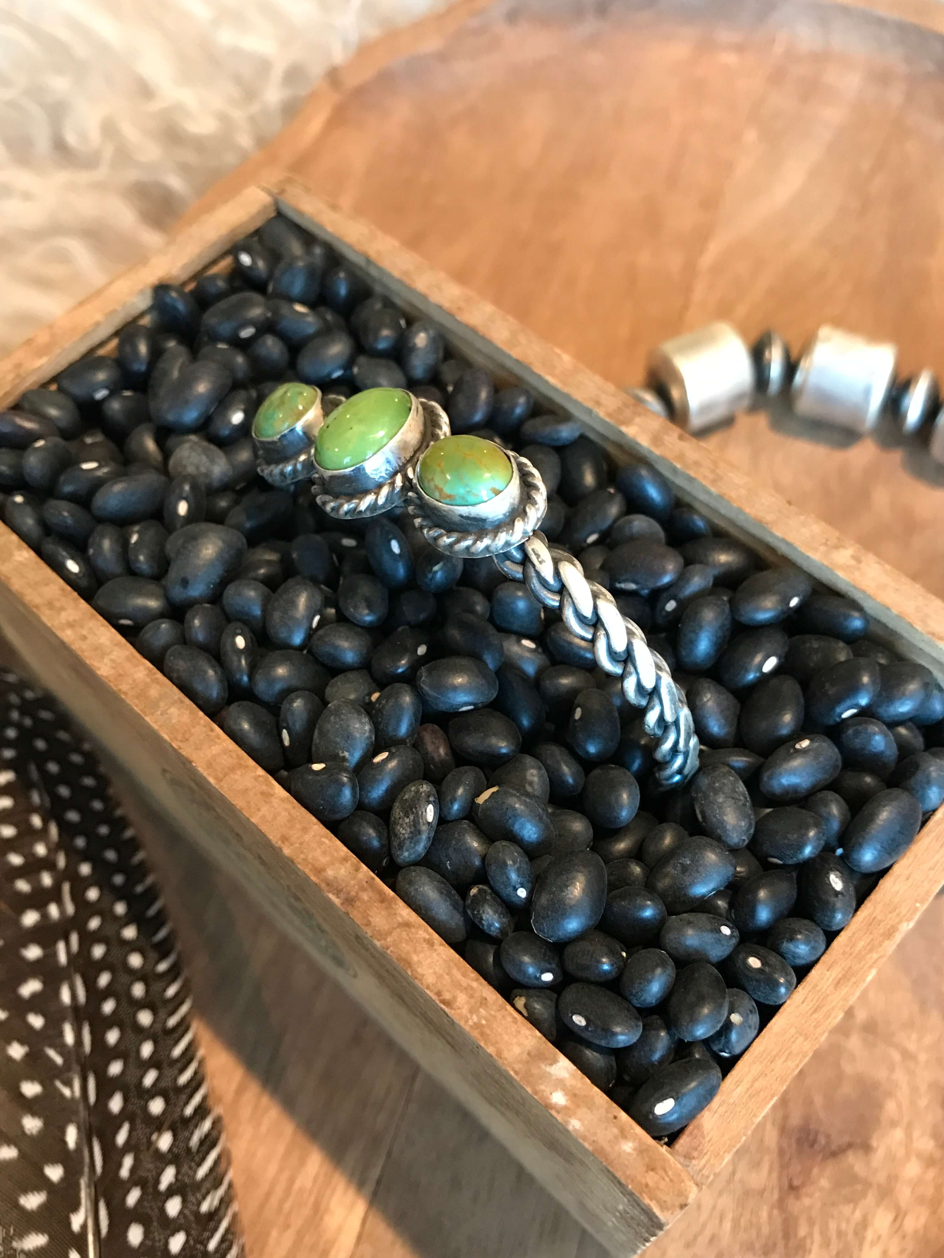 The Triple Stone Braid Cuff, 3-Bracelets & Cuffs-Calli Co., Turquoise and Silver Jewelry, Native American Handmade, Zuni Tribe, Navajo Tribe, Brock Texas