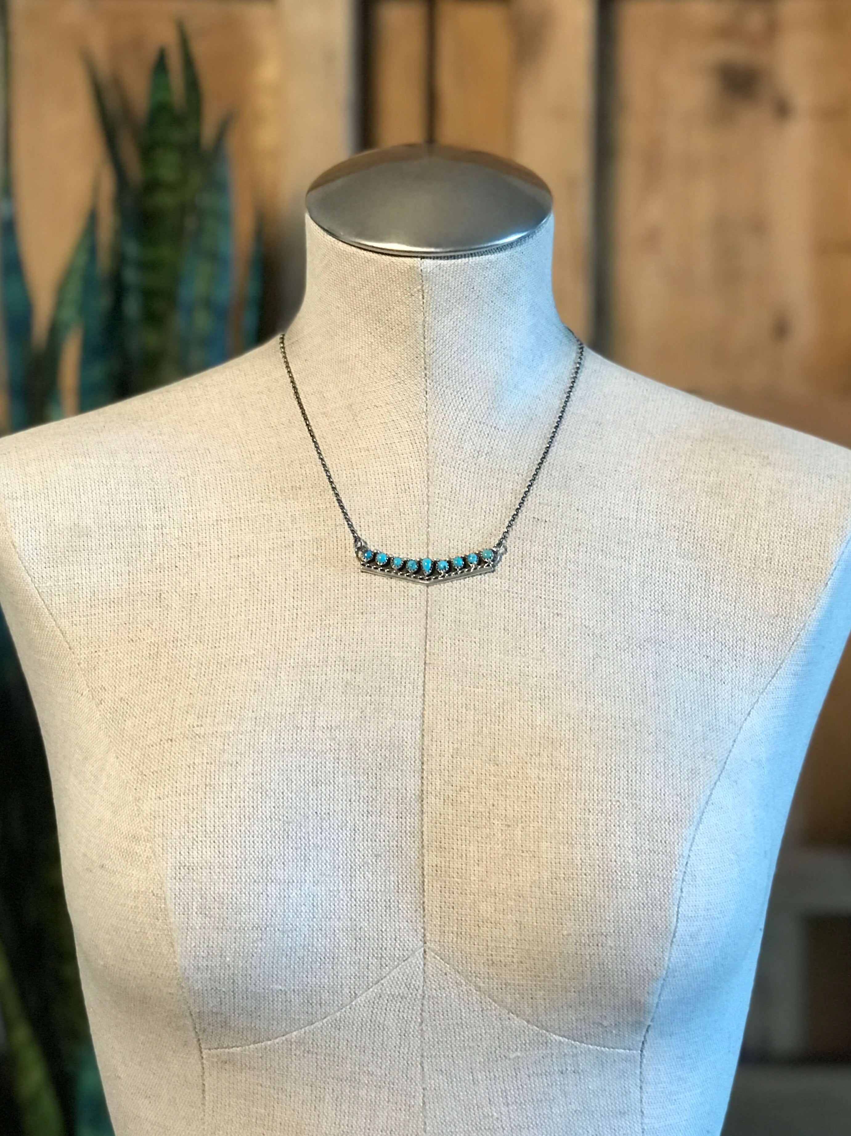 The Valdina Necklaces-Necklaces-Calli Co., Turquoise and Silver Jewelry, Native American Handmade, Zuni Tribe, Navajo Tribe, Brock Texas