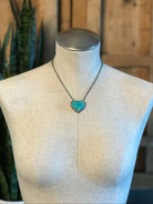 The Turquoise Heart Necklaces-Necklaces-Calli Co., Turquoise and Silver Jewelry, Native American Handmade, Zuni Tribe, Navajo Tribe, Brock Texas
