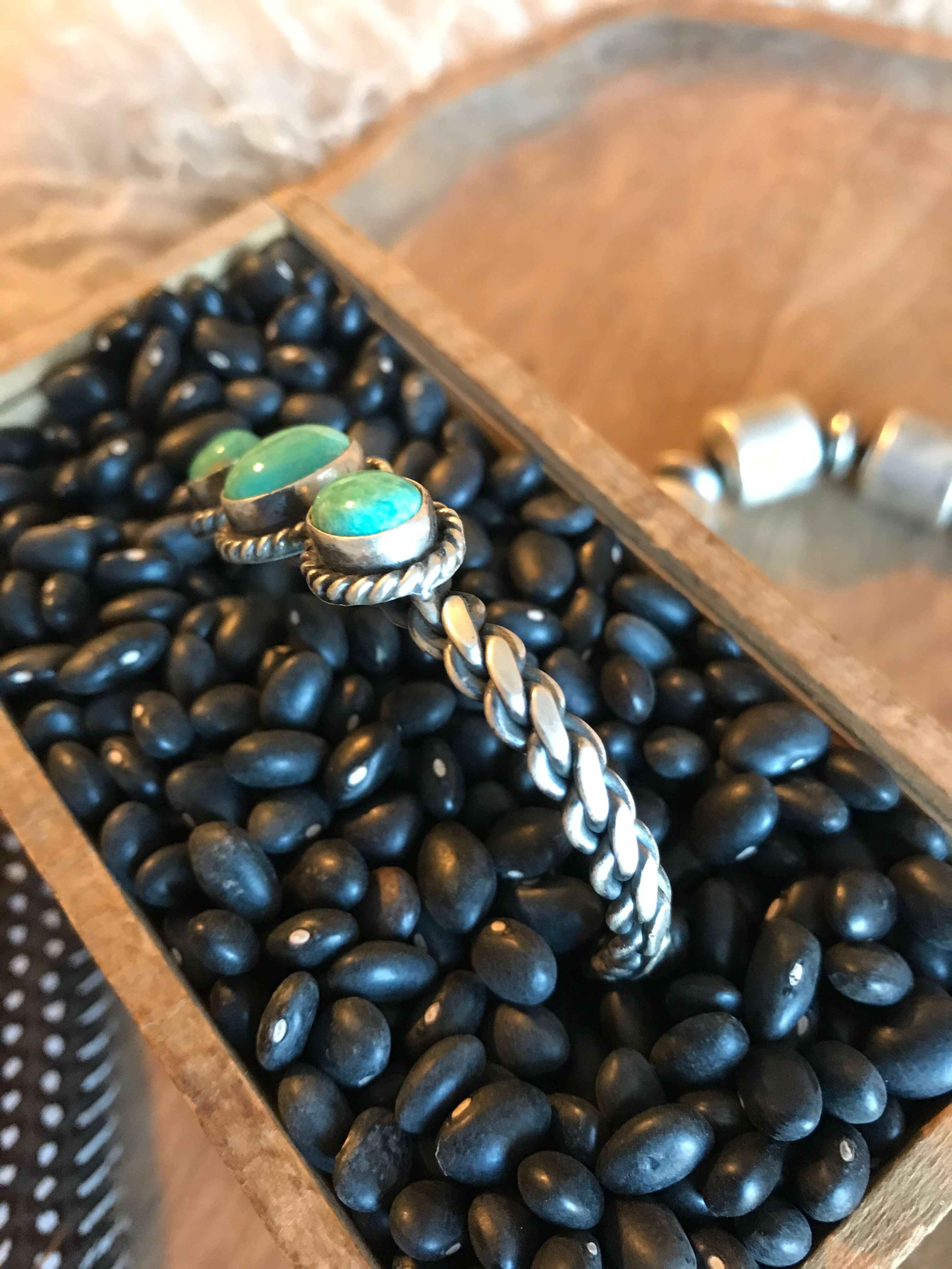 The Triple Stone Braid Cuff, 4-Bracelets & Cuffs-Calli Co., Turquoise and Silver Jewelry, Native American Handmade, Zuni Tribe, Navajo Tribe, Brock Texas