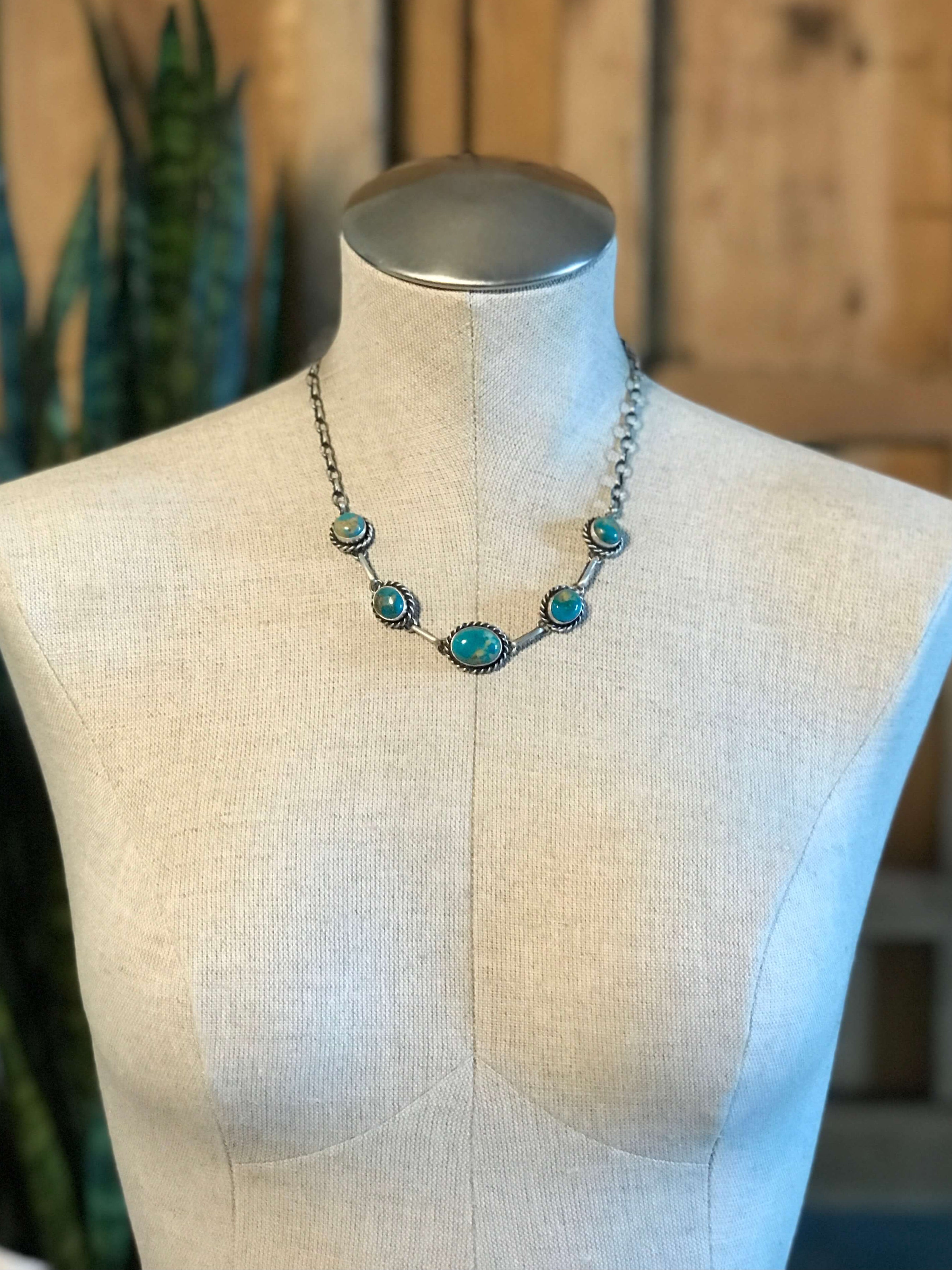 The Sutton Necklace, 1-Necklaces-Calli Co., Turquoise and Silver Jewelry, Native American Handmade, Zuni Tribe, Navajo Tribe, Brock Texas
