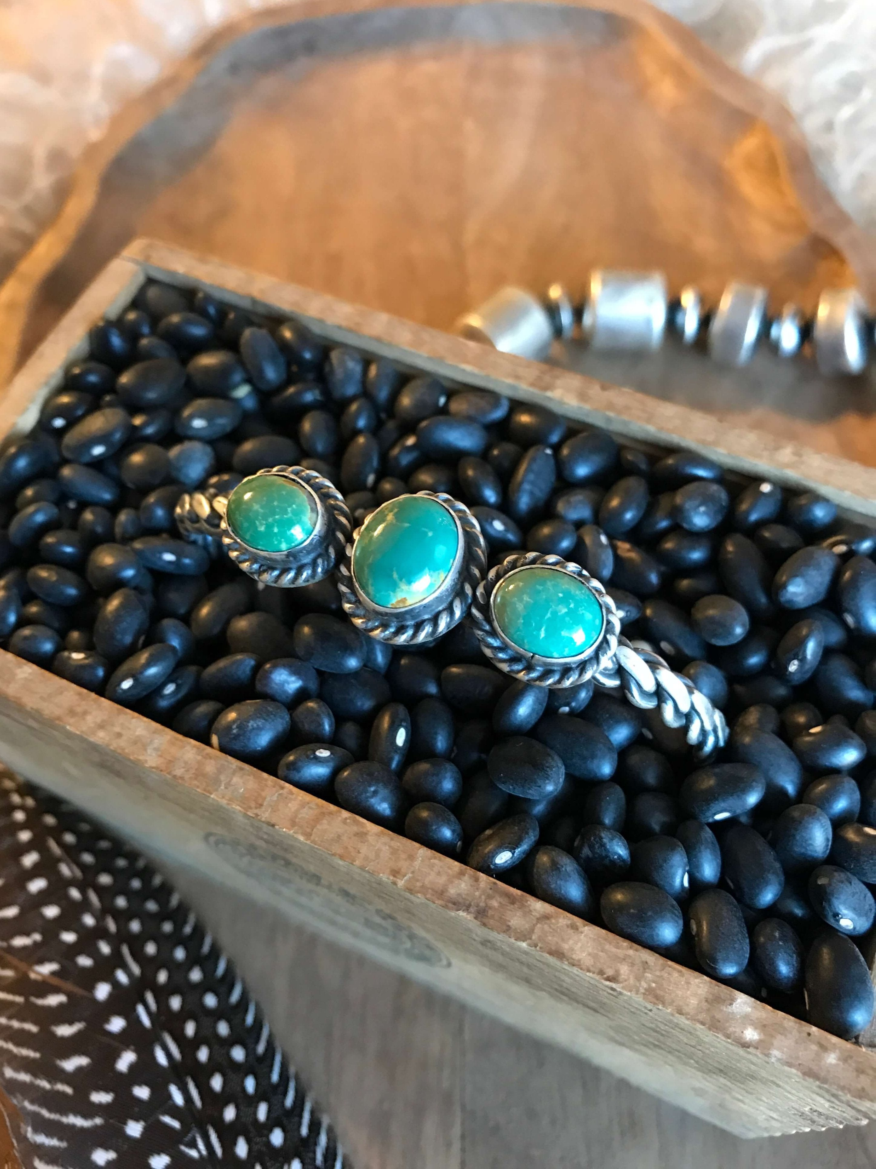 The Triple Stone Braid Cuff, 6-Bracelets & Cuffs-Calli Co., Turquoise and Silver Jewelry, Native American Handmade, Zuni Tribe, Navajo Tribe, Brock Texas