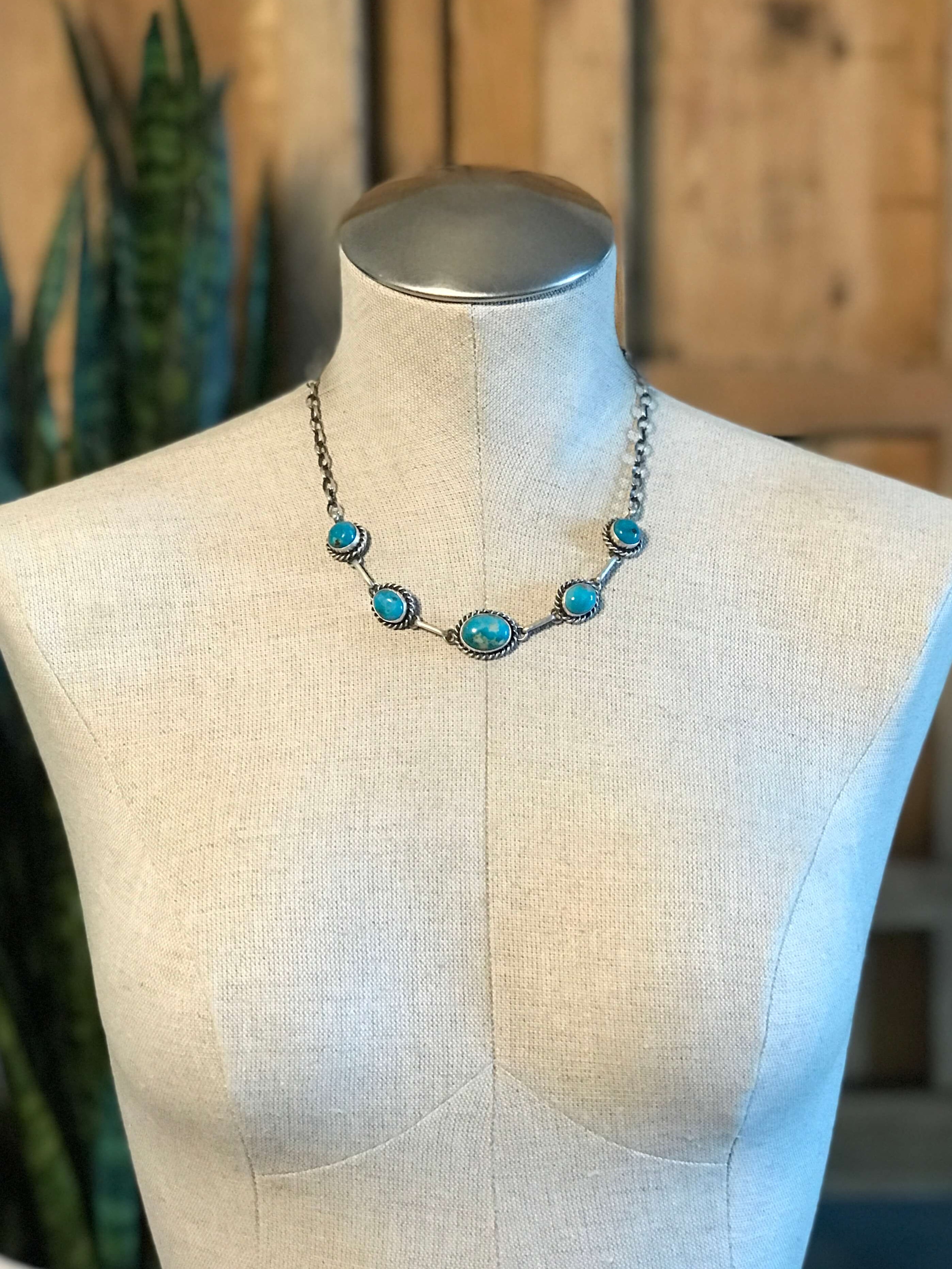 The Sutton Necklace, 8-Necklaces-Calli Co., Turquoise and Silver Jewelry, Native American Handmade, Zuni Tribe, Navajo Tribe, Brock Texas