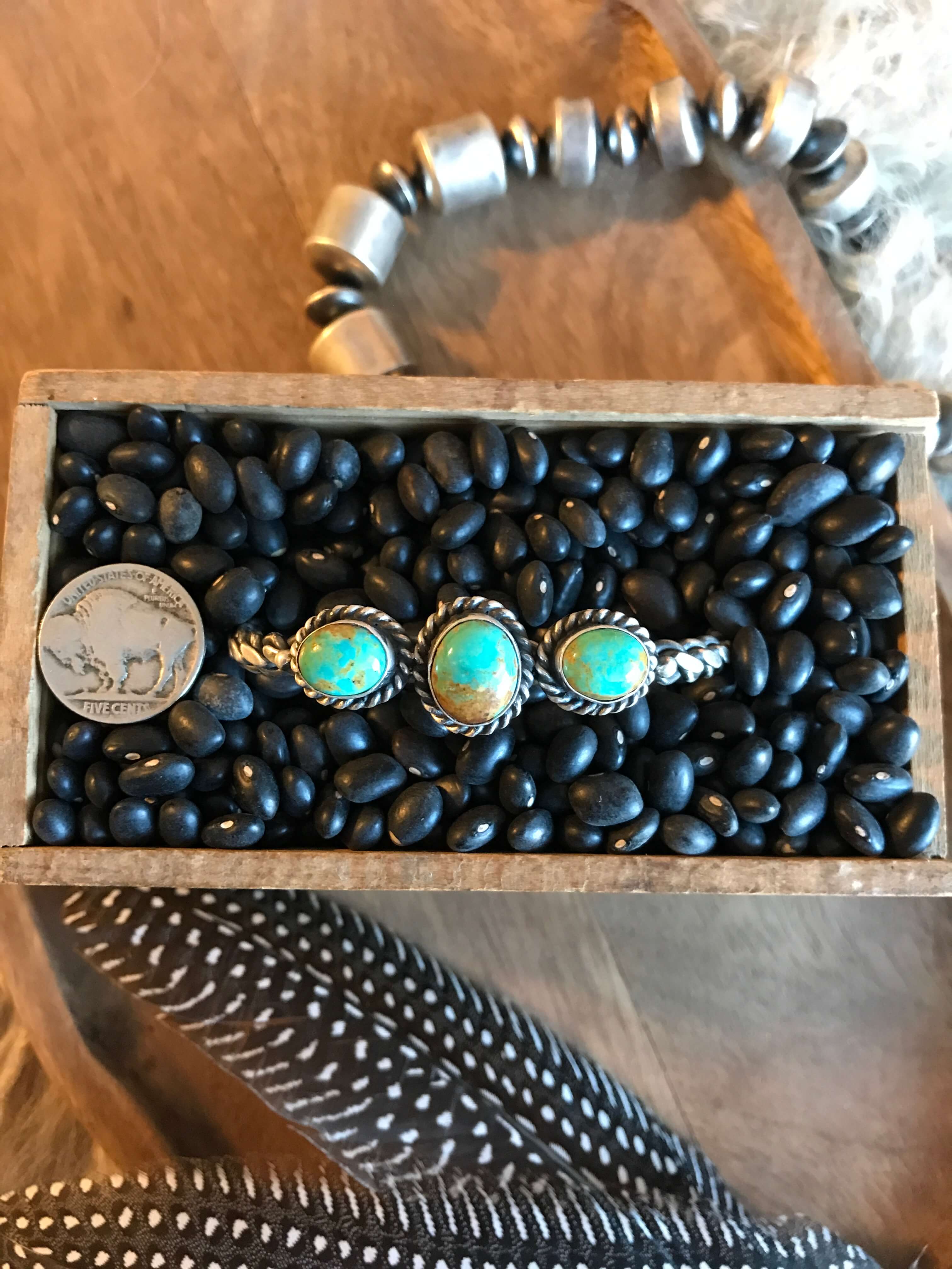 The Triple Stone Braid Cuff, 7-Bracelets & Cuffs-Calli Co., Turquoise and Silver Jewelry, Native American Handmade, Zuni Tribe, Navajo Tribe, Brock Texas