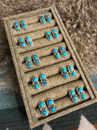 The Ansel Turquoise Earrings-Earrings-Calli Co., Turquoise and Silver Jewelry, Native American Handmade, Zuni Tribe, Navajo Tribe, Brock Texas