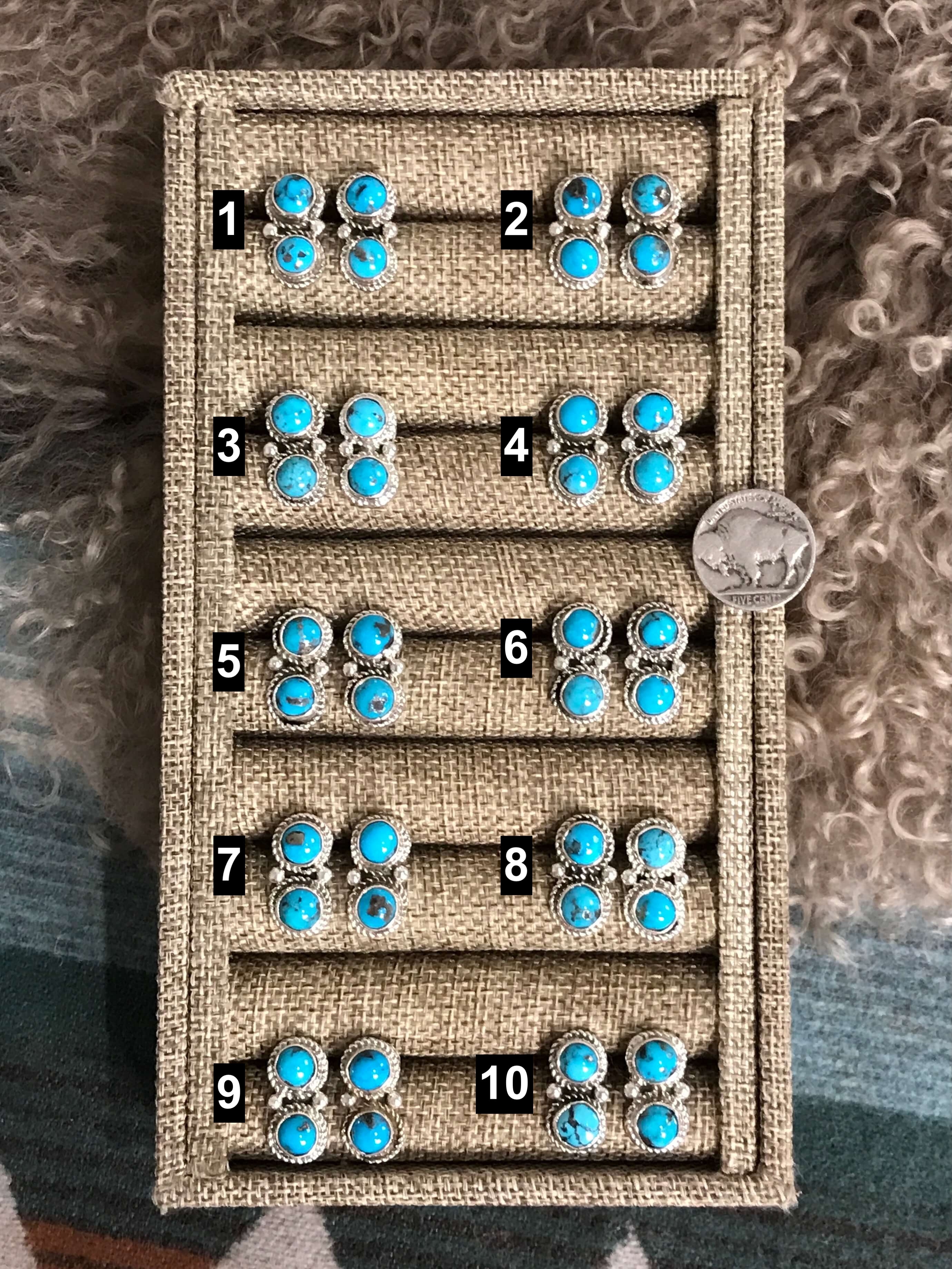 The Ansel Turquoise Earrings-Earrings-Calli Co., Turquoise and Silver Jewelry, Native American Handmade, Zuni Tribe, Navajo Tribe, Brock Texas