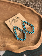The Colossal Diamond 'Hoop' Earrings-Earrings-Calli Co., Turquoise and Silver Jewelry, Native American Handmade, Zuni Tribe, Navajo Tribe, Brock Texas
