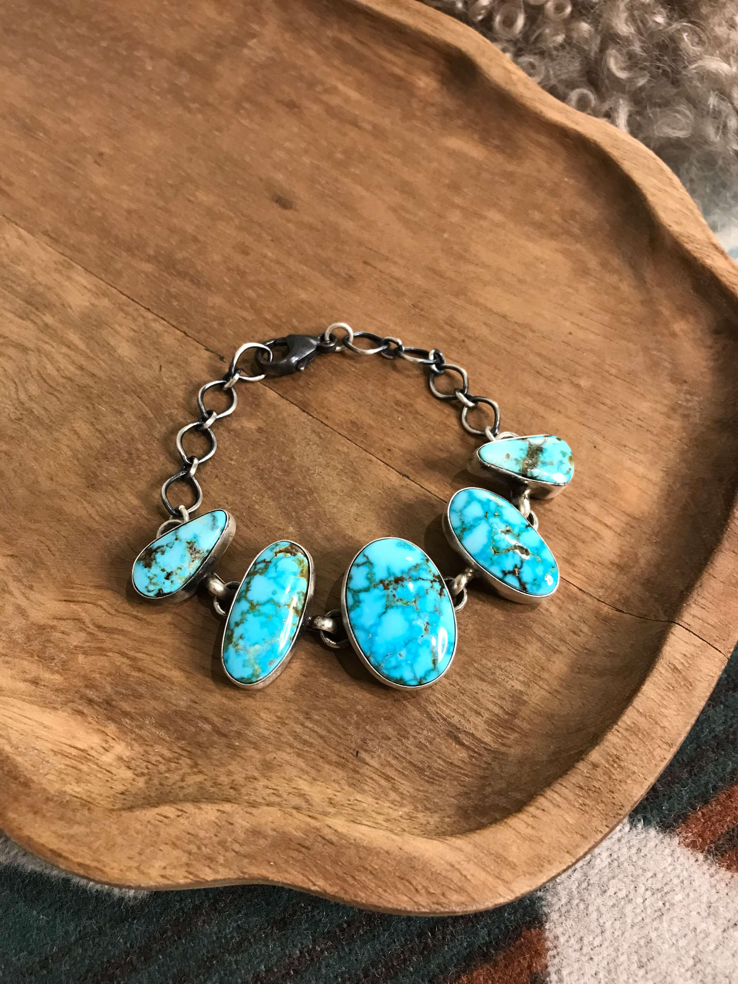 The Gallegos Link Bracelet, 1 xx-Bracelets & Cuffs-Calli Co., Turquoise and Silver Jewelry, Native American Handmade, Zuni Tribe, Navajo Tribe, Brock Texas