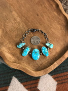 The Gallegos Link Bracelet, 1 xx-Bracelets & Cuffs-Calli Co., Turquoise and Silver Jewelry, Native American Handmade, Zuni Tribe, Navajo Tribe, Brock Texas