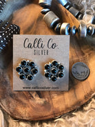 The Jamboree Onyx Cluster Earrings-Earrings-Calli Co., Turquoise and Silver Jewelry, Native American Handmade, Zuni Tribe, Navajo Tribe, Brock Texas