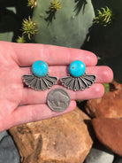 The Alaskan Turquoise Earrings, 21-Earrings-Calli Co., Turquoise and Silver Jewelry, Native American Handmade, Zuni Tribe, Navajo Tribe, Brock Texas