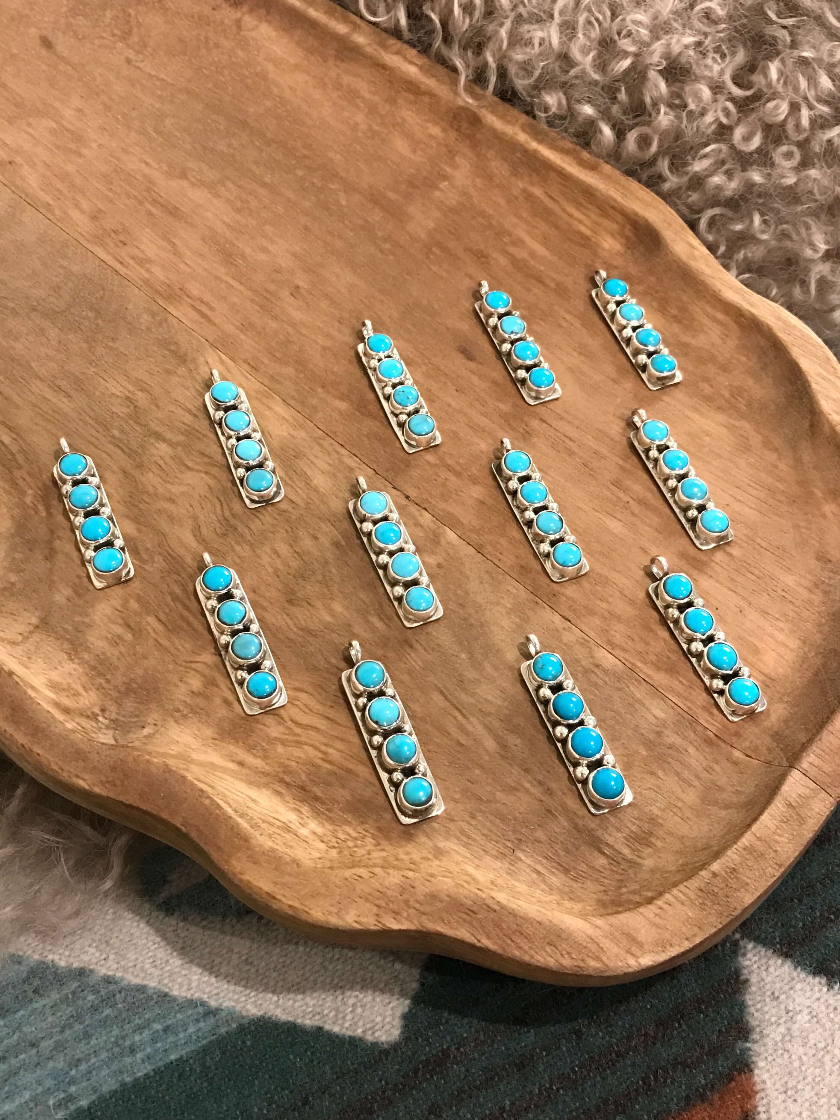 The Priddy Turquoise Pendants-Pendants-Calli Co., Turquoise and Silver Jewelry, Native American Handmade, Zuni Tribe, Navajo Tribe, Brock Texas