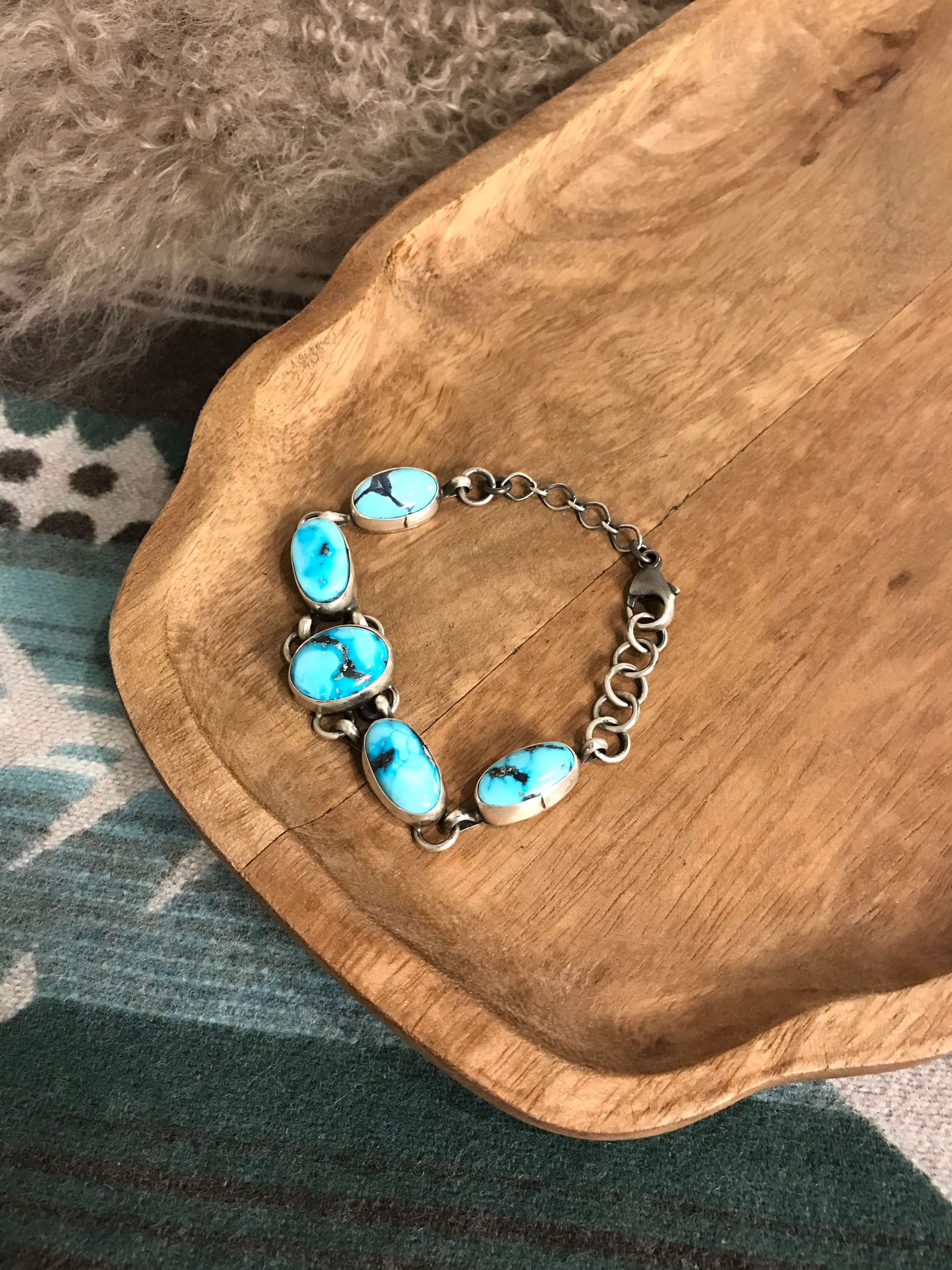 The Ellaville Link Bracelet, 1 xx-Bracelets & Cuffs-Calli Co., Turquoise and Silver Jewelry, Native American Handmade, Zuni Tribe, Navajo Tribe, Brock Texas