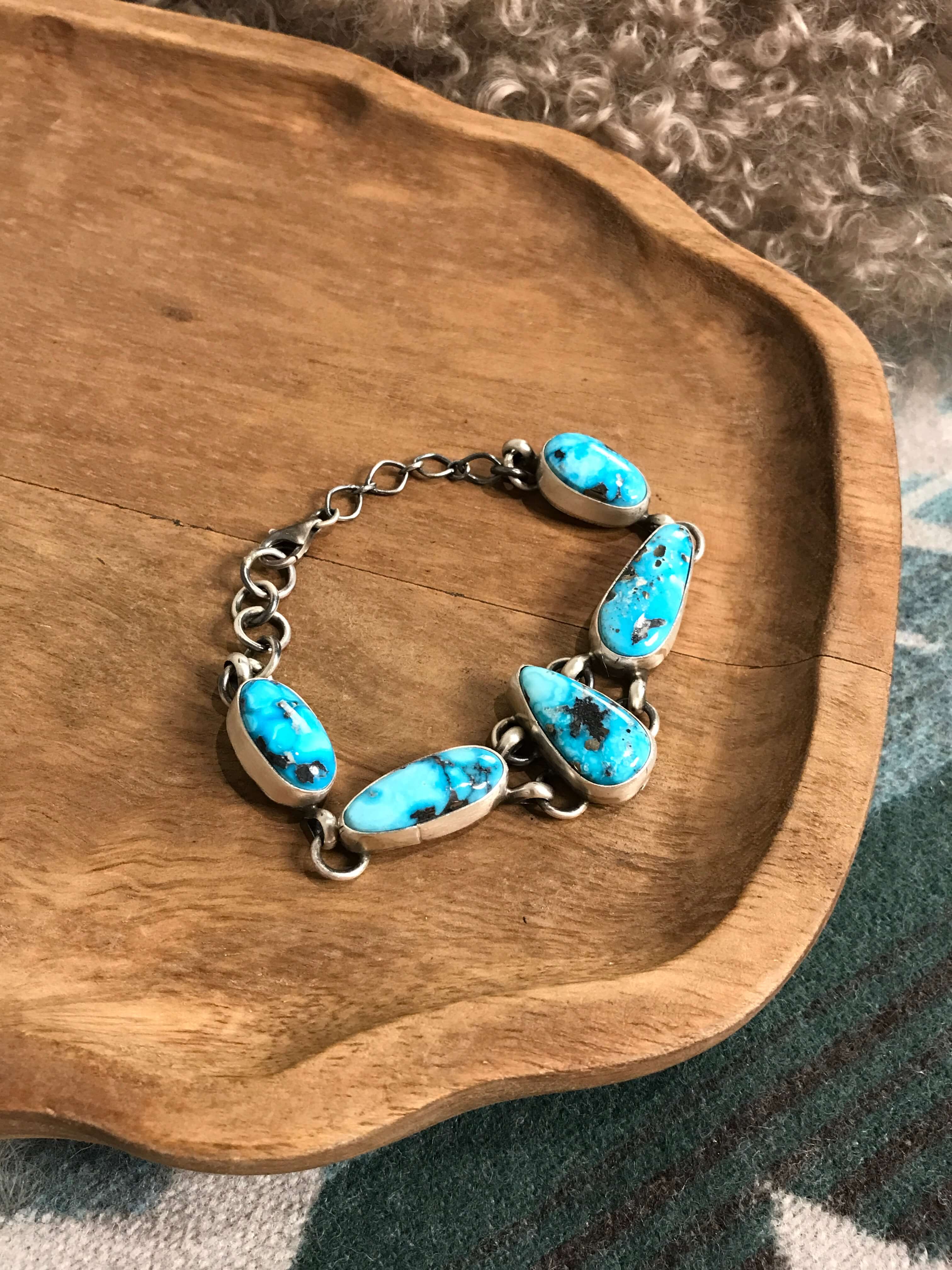 The Ellaville Link Bracelet, 2 xx-Bracelets & Cuffs-Calli Co., Turquoise and Silver Jewelry, Native American Handmade, Zuni Tribe, Navajo Tribe, Brock Texas
