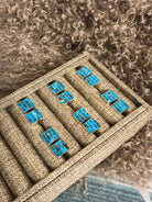 The Zermatt Turquoise Inlay Studs xx-Earrings-Calli Co., Turquoise and Silver Jewelry, Native American Handmade, Zuni Tribe, Navajo Tribe, Brock Texas