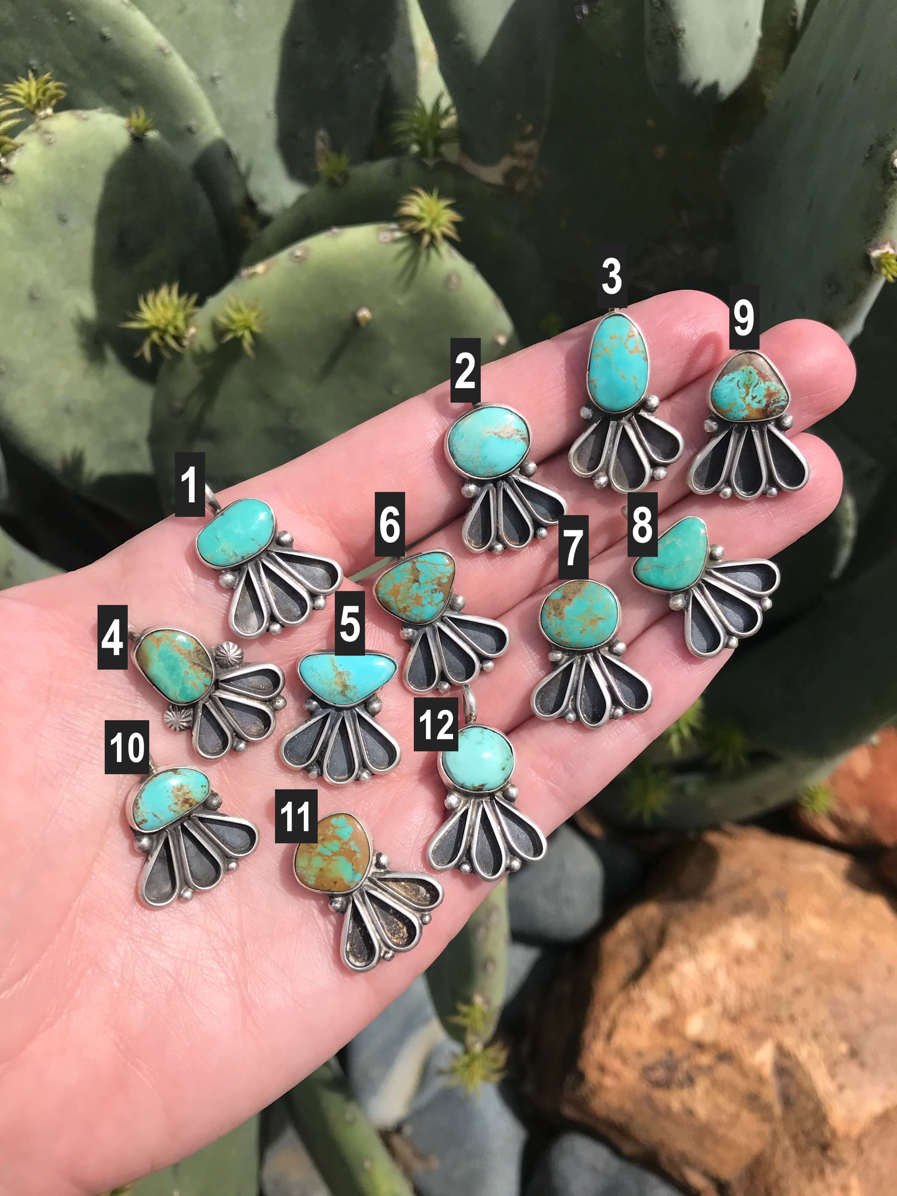 The Coastal Turquoise Pendant-Pendants-Calli Co., Turquoise and Silver Jewelry, Native American Handmade, Zuni Tribe, Navajo Tribe, Brock Texas