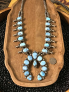 The Kimi Squash Blossom Necklace-Necklaces-Calli Co., Turquoise and Silver Jewelry, Native American Handmade, Zuni Tribe, Navajo Tribe, Brock Texas