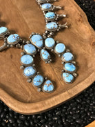The Kimi Squash Blossom Necklace-Necklaces-Calli Co., Turquoise and Silver Jewelry, Native American Handmade, Zuni Tribe, Navajo Tribe, Brock Texas