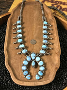 The Kimi Squash Blossom Necklace-Necklaces-Calli Co., Turquoise and Silver Jewelry, Native American Handmade, Zuni Tribe, Navajo Tribe, Brock Texas