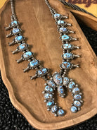 The Chilko Squash Blossom Necklace-Necklaces-Calli Co., Turquoise and Silver Jewelry, Native American Handmade, Zuni Tribe, Navajo Tribe, Brock Texas