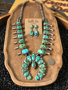 The Tuwa Squash Blossom Necklace Set-Necklaces-Calli Co., Turquoise and Silver Jewelry, Native American Handmade, Zuni Tribe, Navajo Tribe, Brock Texas