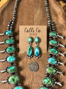 The Tuwa Squash Blossom Necklace Set-Necklaces-Calli Co., Turquoise and Silver Jewelry, Native American Handmade, Zuni Tribe, Navajo Tribe, Brock Texas