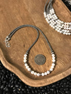 The Bondi Necklace, 18"-Necklaces-Calli Co., Turquoise and Silver Jewelry, Native American Handmade, Zuni Tribe, Navajo Tribe, Brock Texas