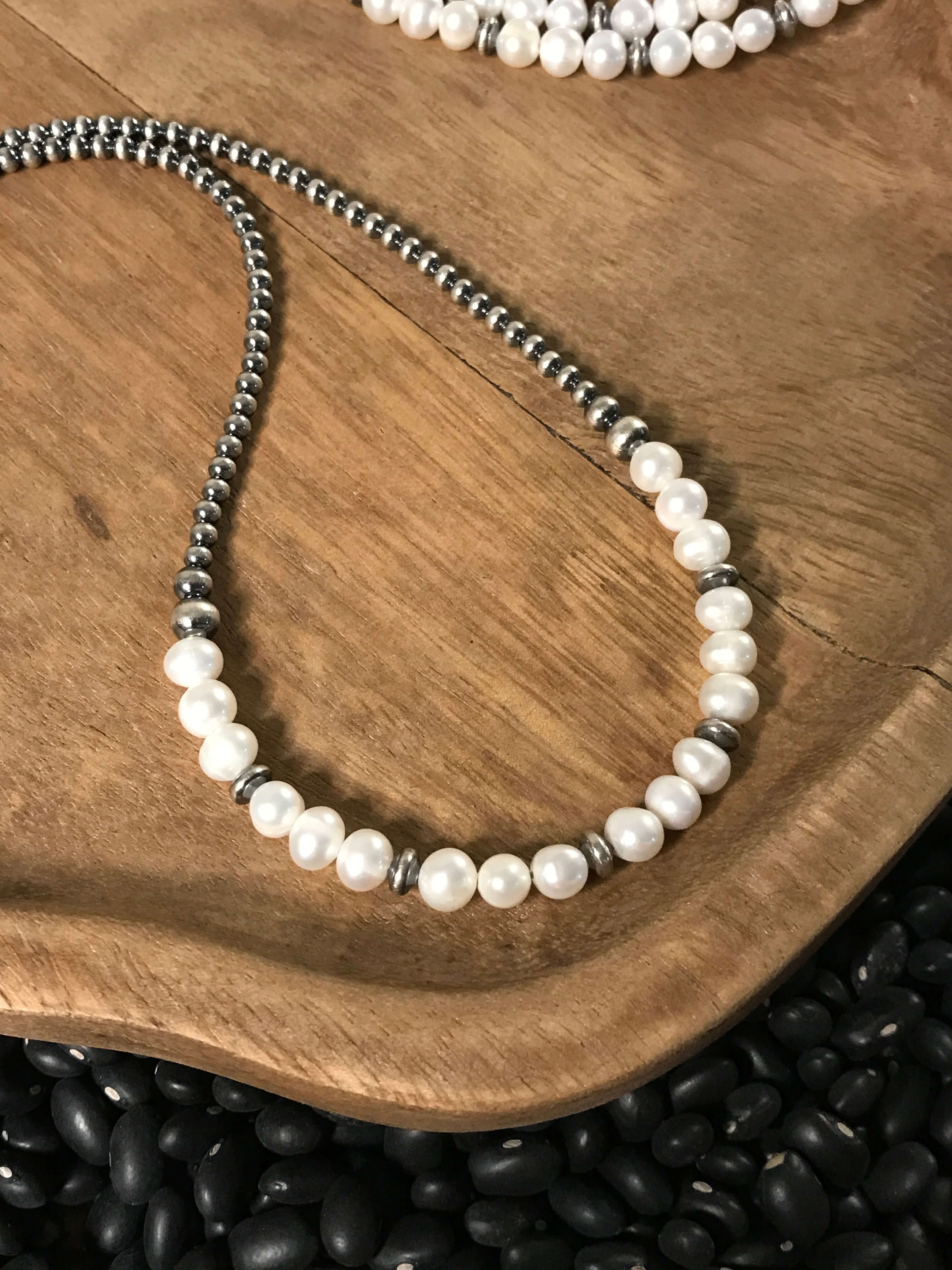 The Bondi Necklace, 18"-Necklaces-Calli Co., Turquoise and Silver Jewelry, Native American Handmade, Zuni Tribe, Navajo Tribe, Brock Texas